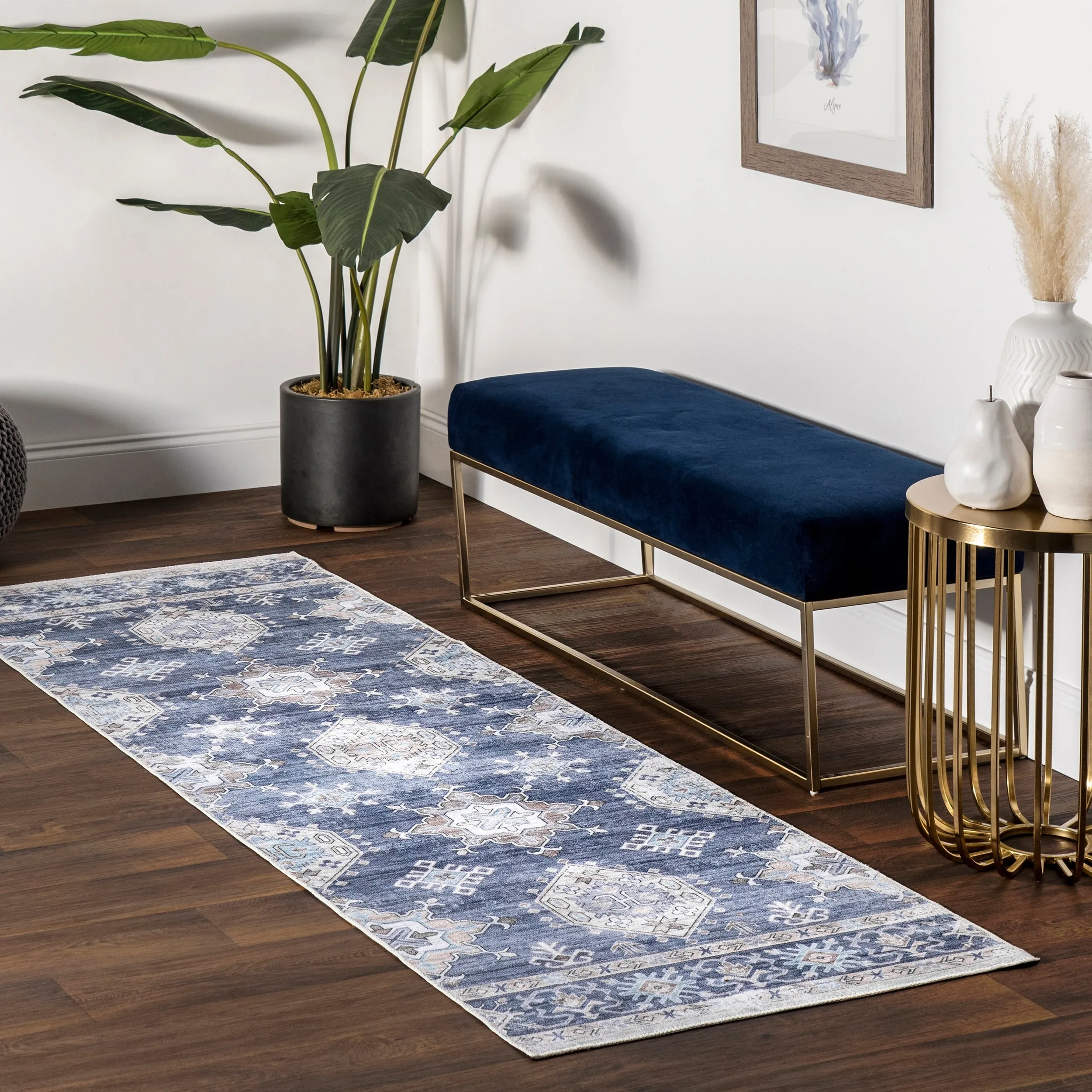 Nuloom Finley SpinClean Machine Washable Vintage Distressed Area Rug