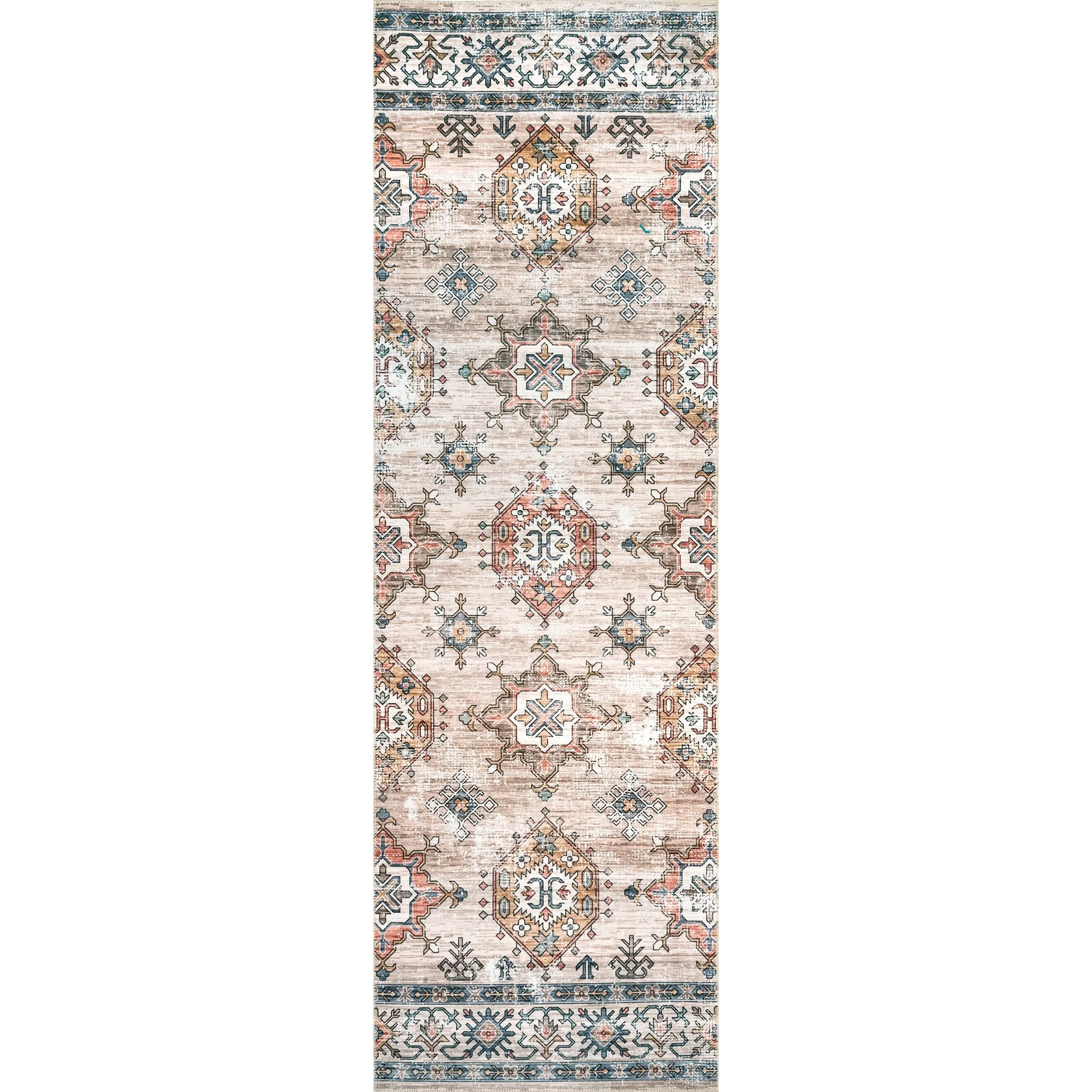 Nuloom Finley SpinClean Machine Washable Vintage Distressed Area Rug