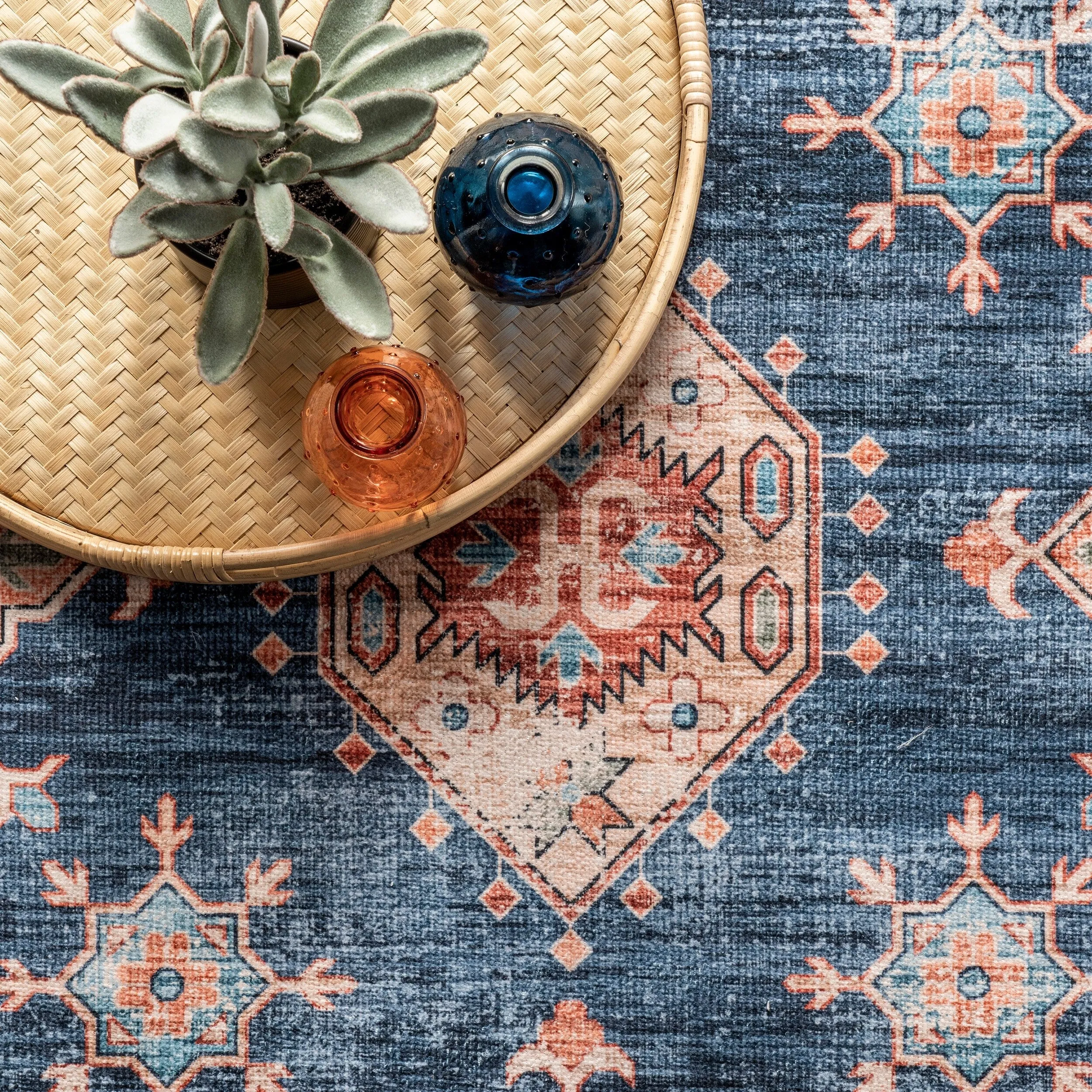 Nuloom Finley SpinClean Machine Washable Vintage Distressed Area Rug