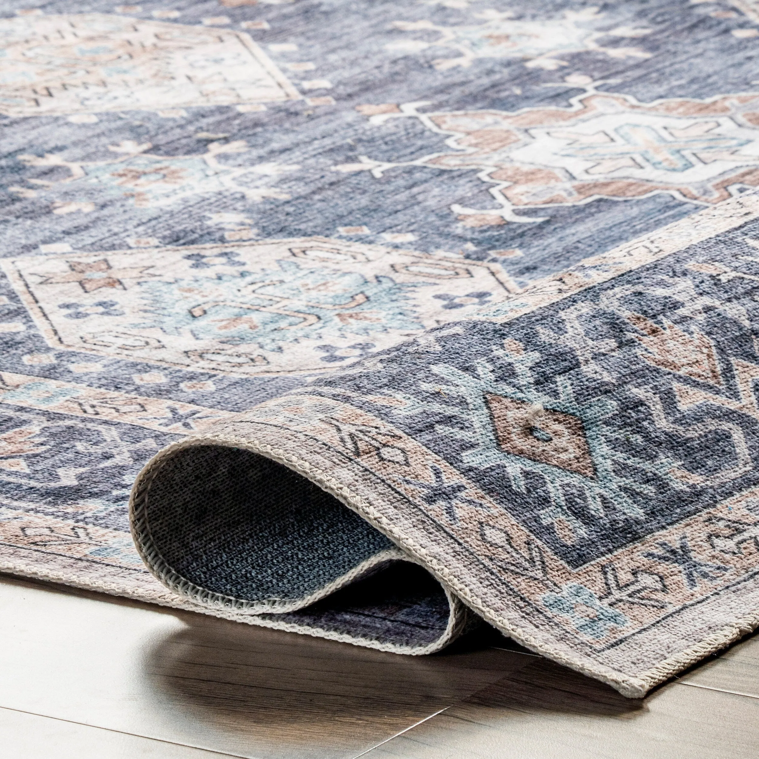 Nuloom Finley SpinClean Machine Washable Vintage Distressed Area Rug