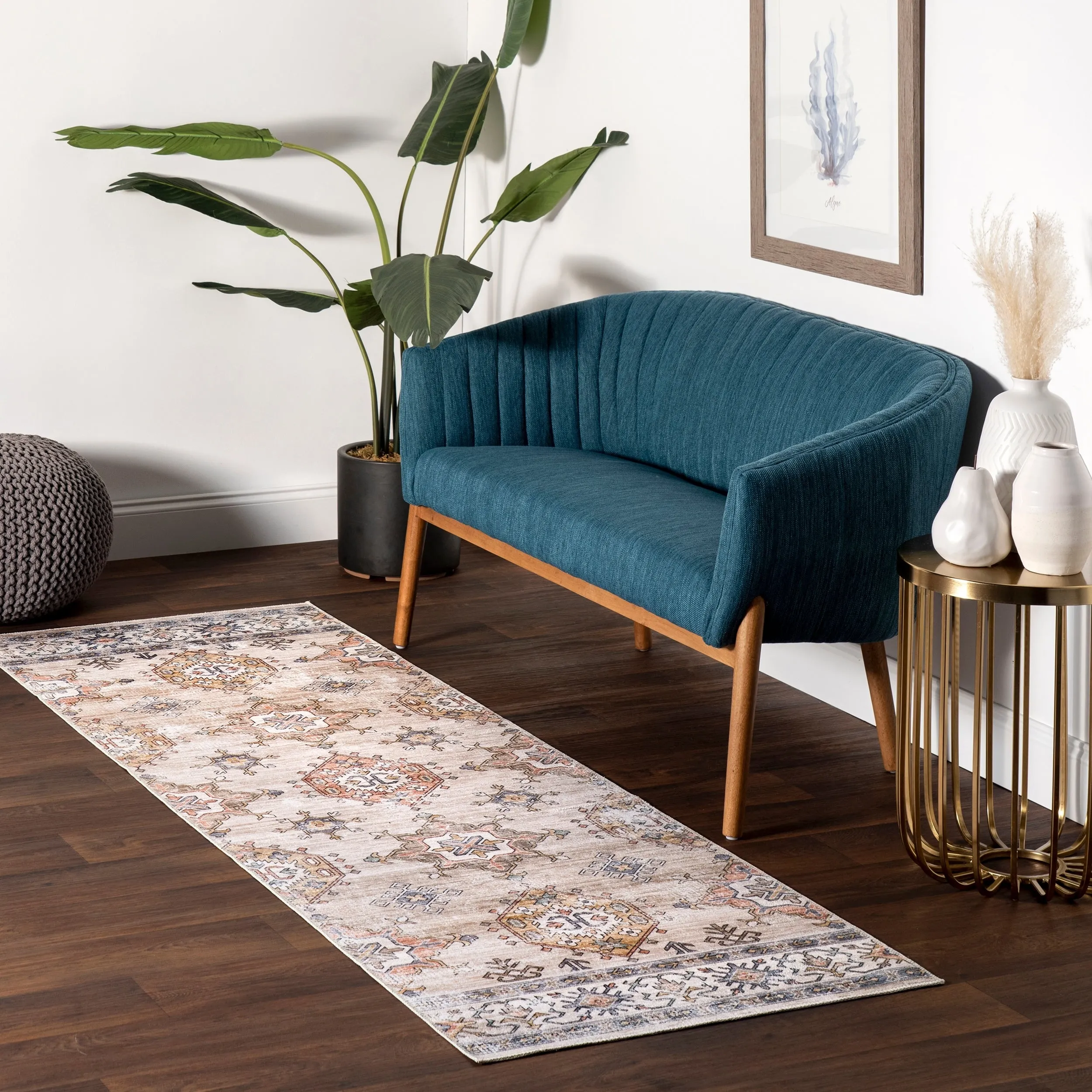 Nuloom Finley SpinClean Machine Washable Vintage Distressed Area Rug