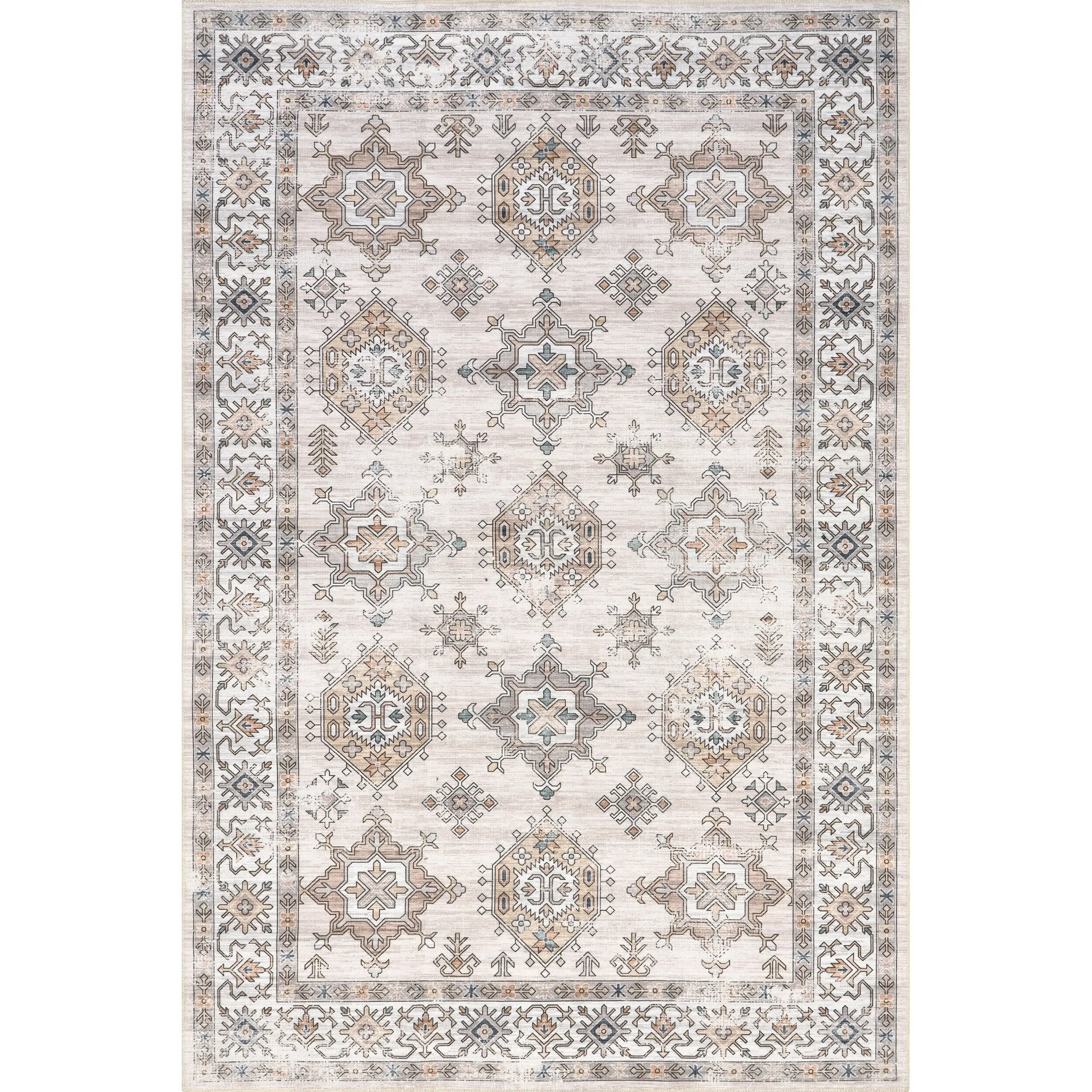 Nuloom Finley SpinClean Machine Washable Vintage Distressed Area Rug