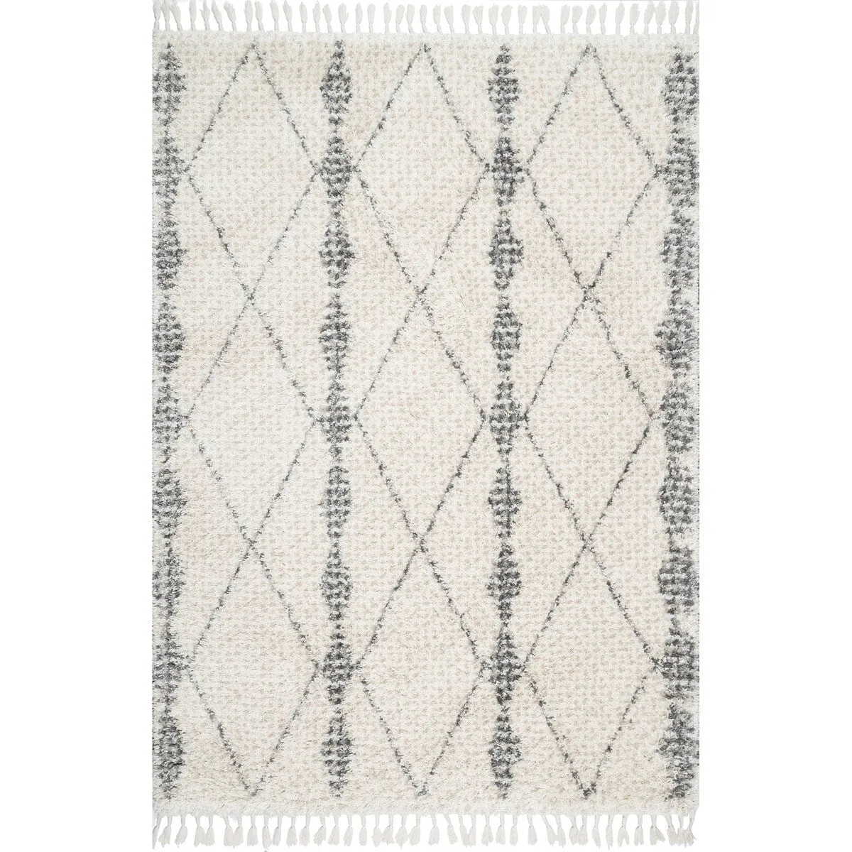 Nuloom Freddie Diamond Banded Contemporary Area Rug with Tassel