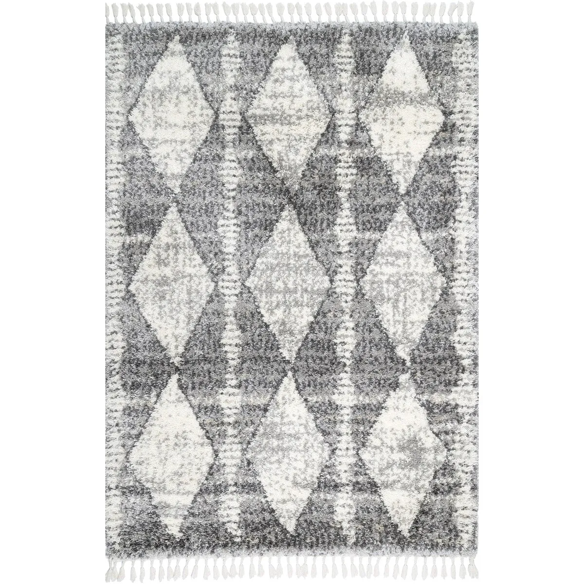Nuloom Freddie Diamond Banded Contemporary Area Rug with Tassel