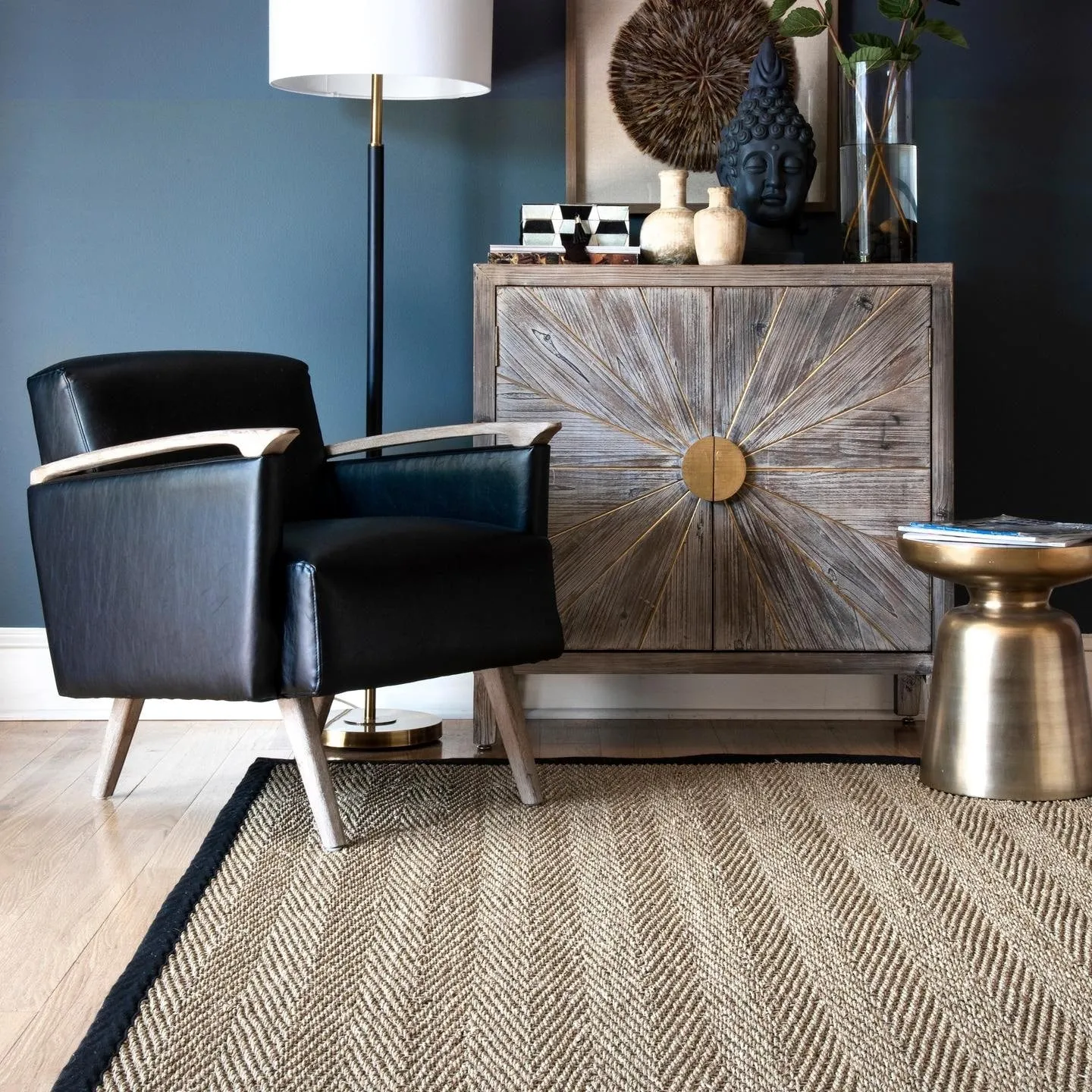 Nuloom Geometric Natural Fiber Seagrass Chevron Area Rug