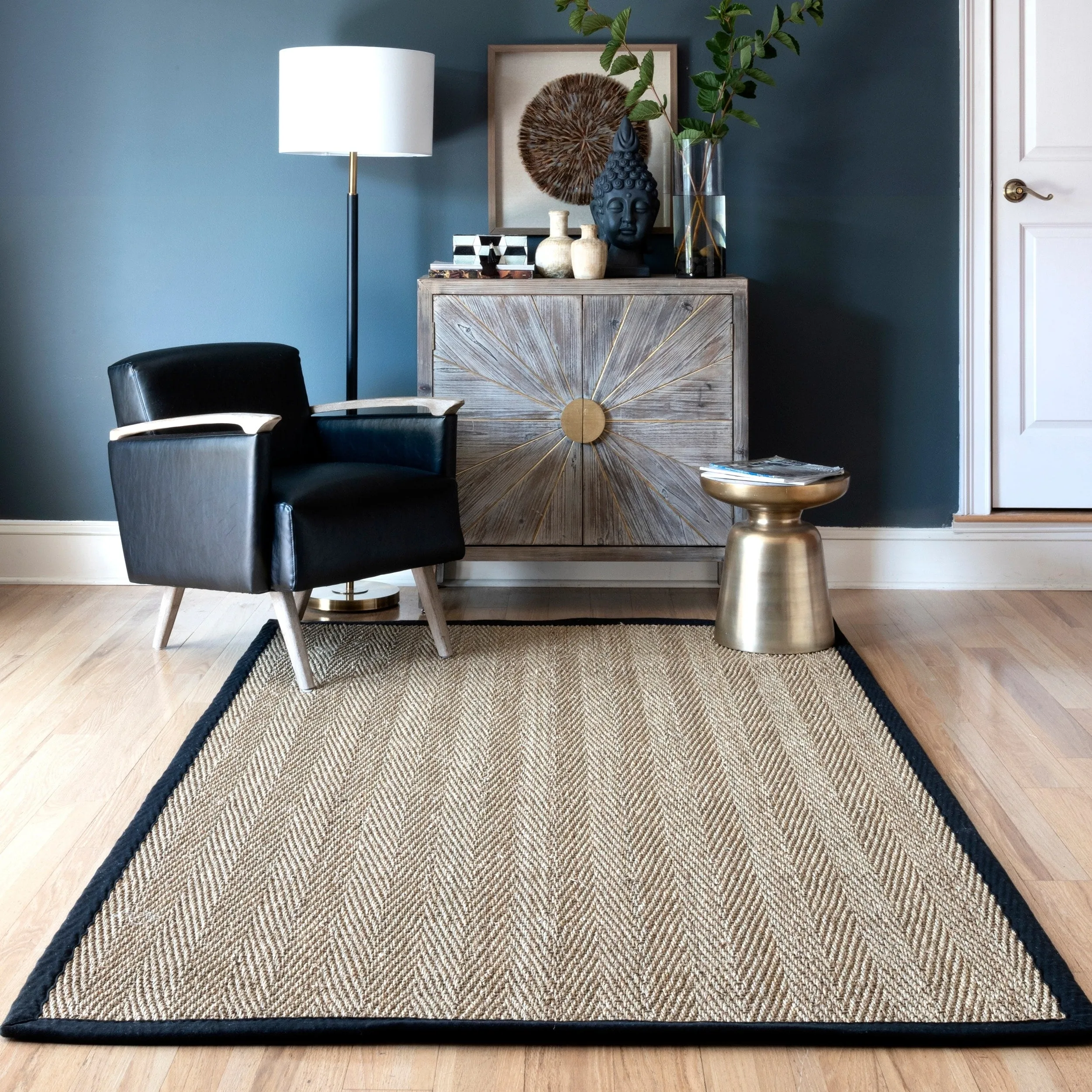 Nuloom Geometric Natural Fiber Seagrass Chevron Area Rug