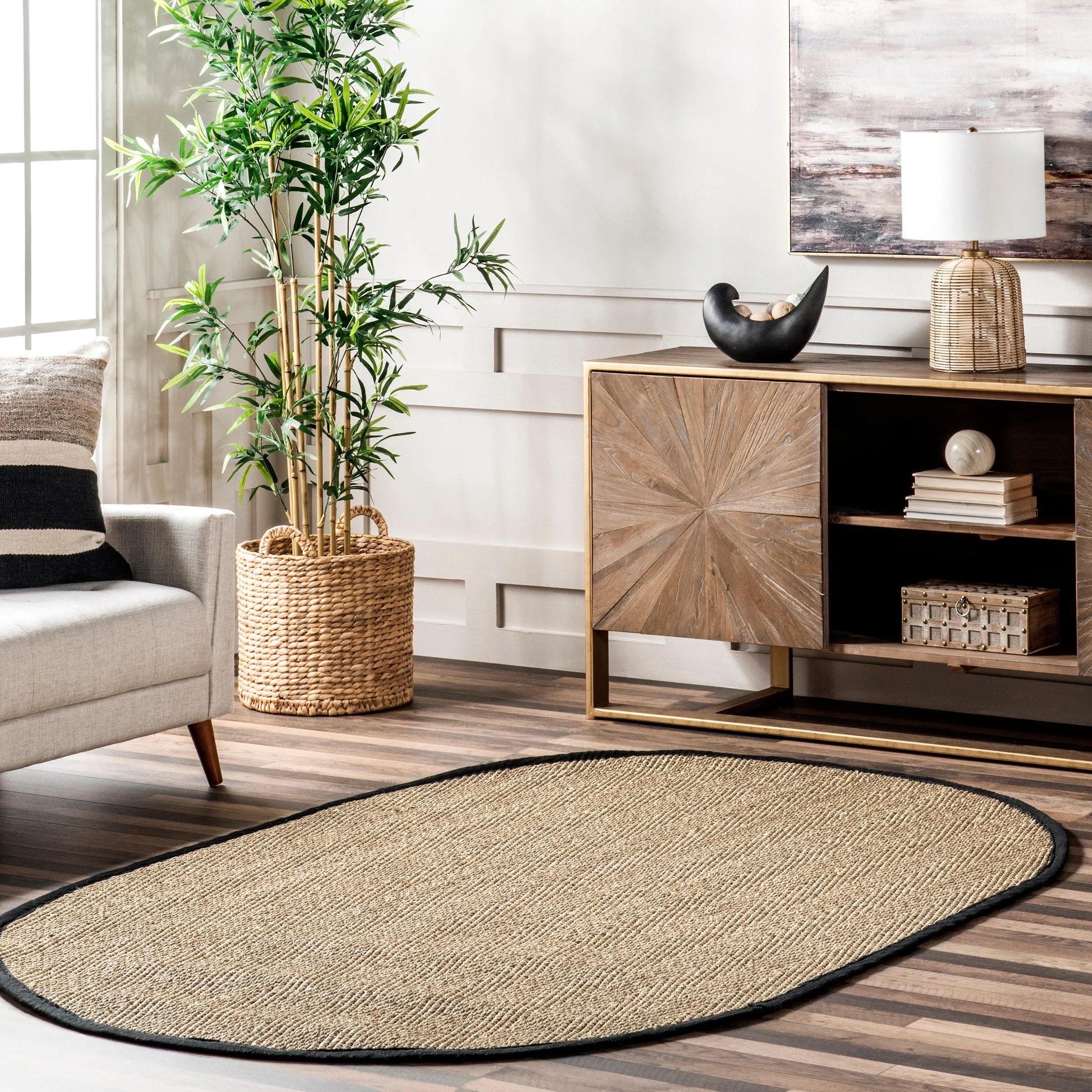 Nuloom Geometric Natural Fiber Seagrass Chevron Area Rug
