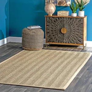 Nuloom Geometric Natural Fiber Seagrass Chevron Area Rug