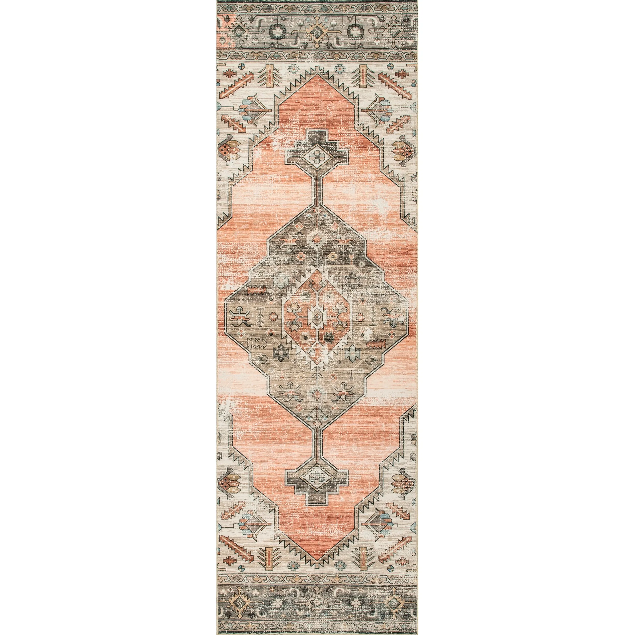 Nuloom Gracie SpinClean Distressed Medallion Machine Washable Area Rug