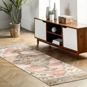 Nuloom Gracie SpinClean Distressed Medallion Machine Washable Area Rug
