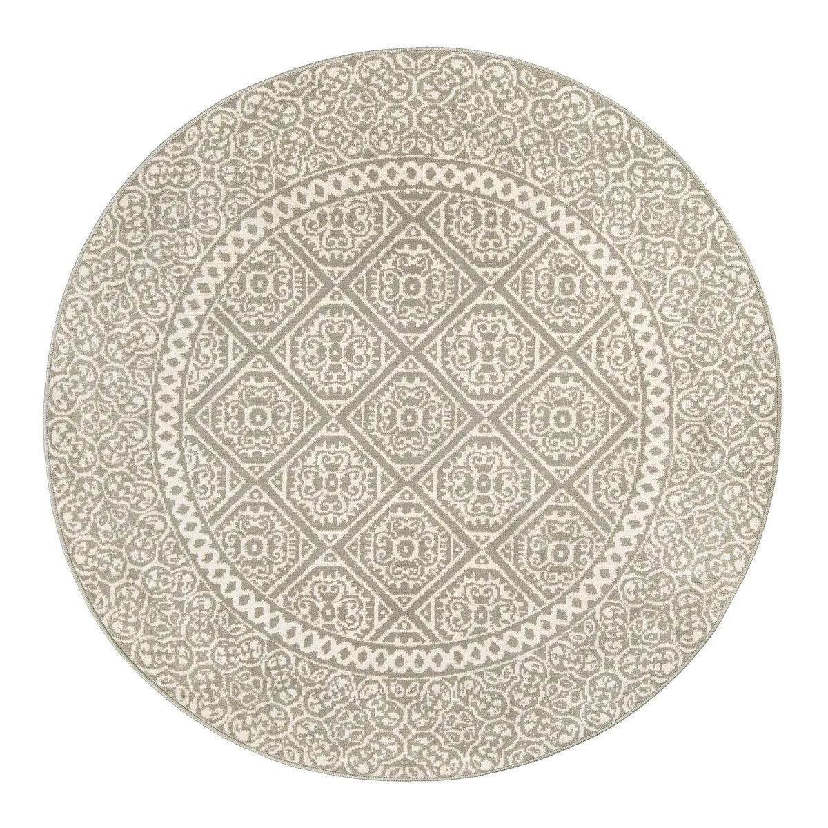 Nuloom Grey Transitional Charming Fiona Damask Trellis Stripped Area Rug
