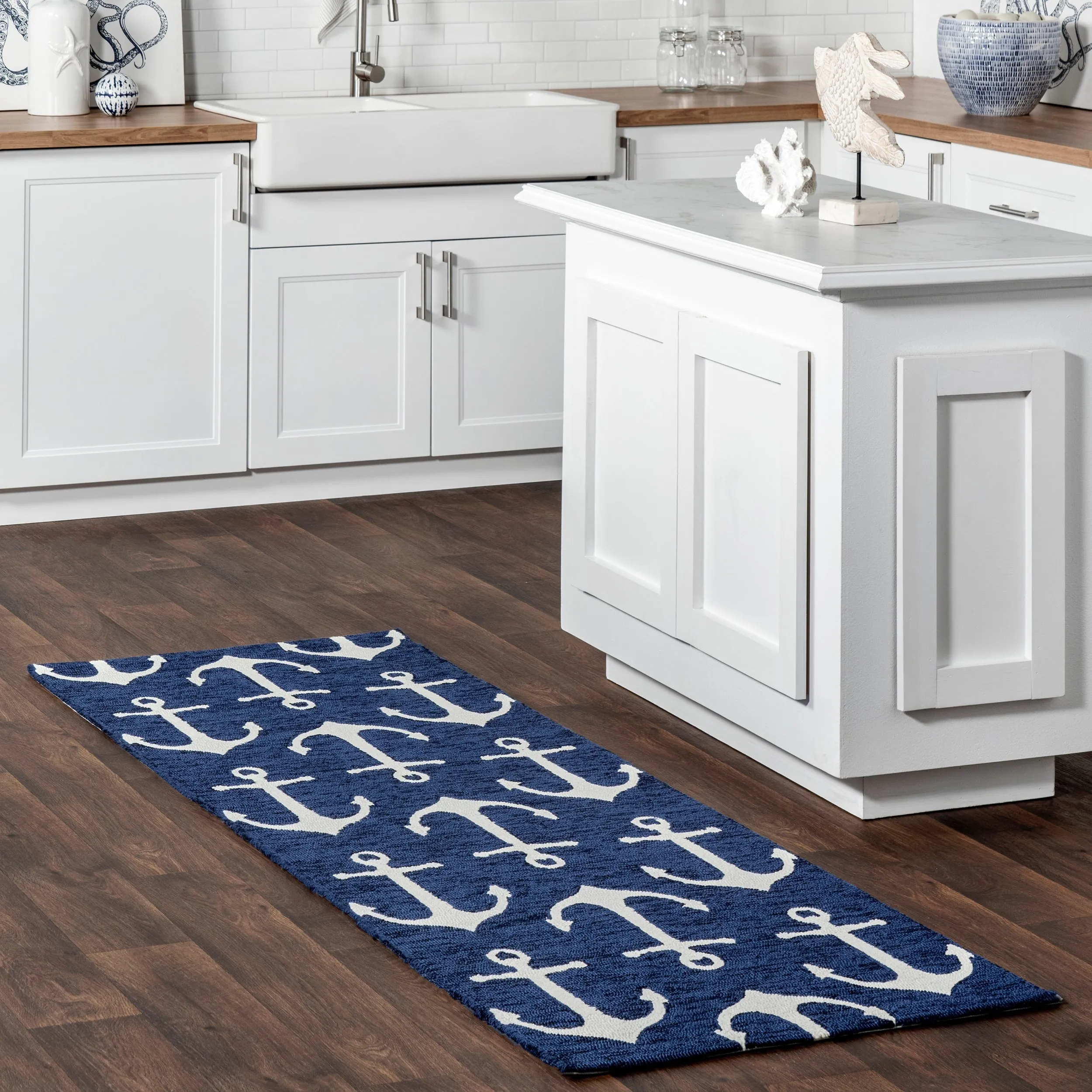 Nuloom Indoor/Outdoor Nautical Anchor Area Rug