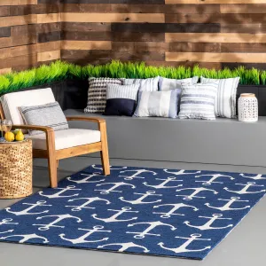 Nuloom Indoor/Outdoor Nautical Anchor Area Rug