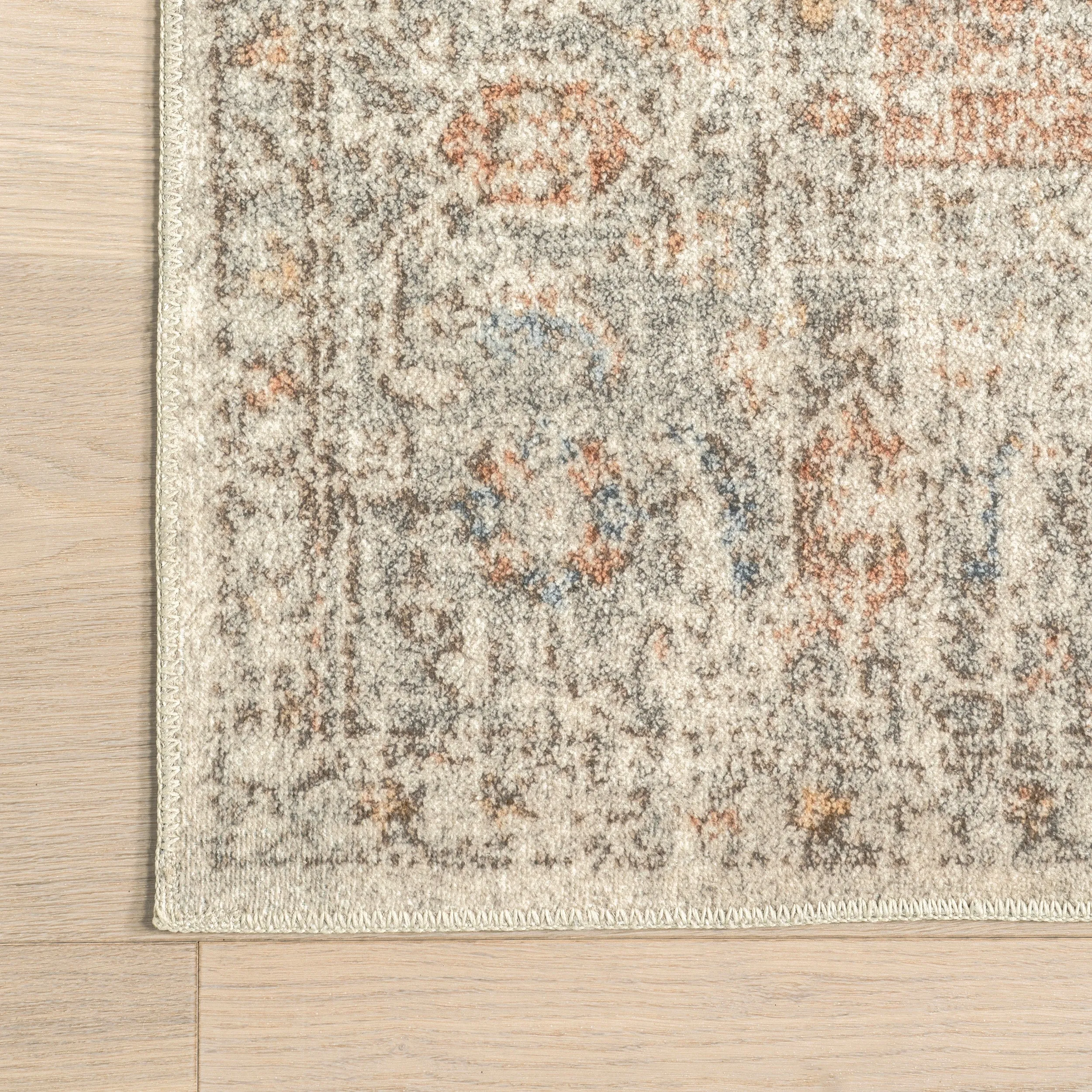 Nuloom Jacquie SpinClean Machine Washable Vintage Floral Area Rug