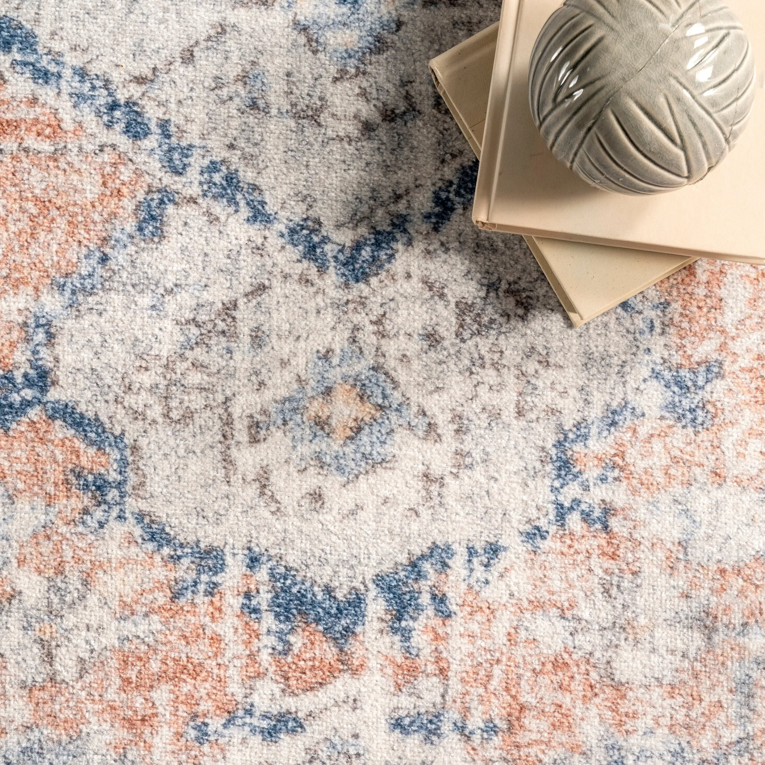 Nuloom Jacquie SpinClean Machine Washable Vintage Floral Area Rug