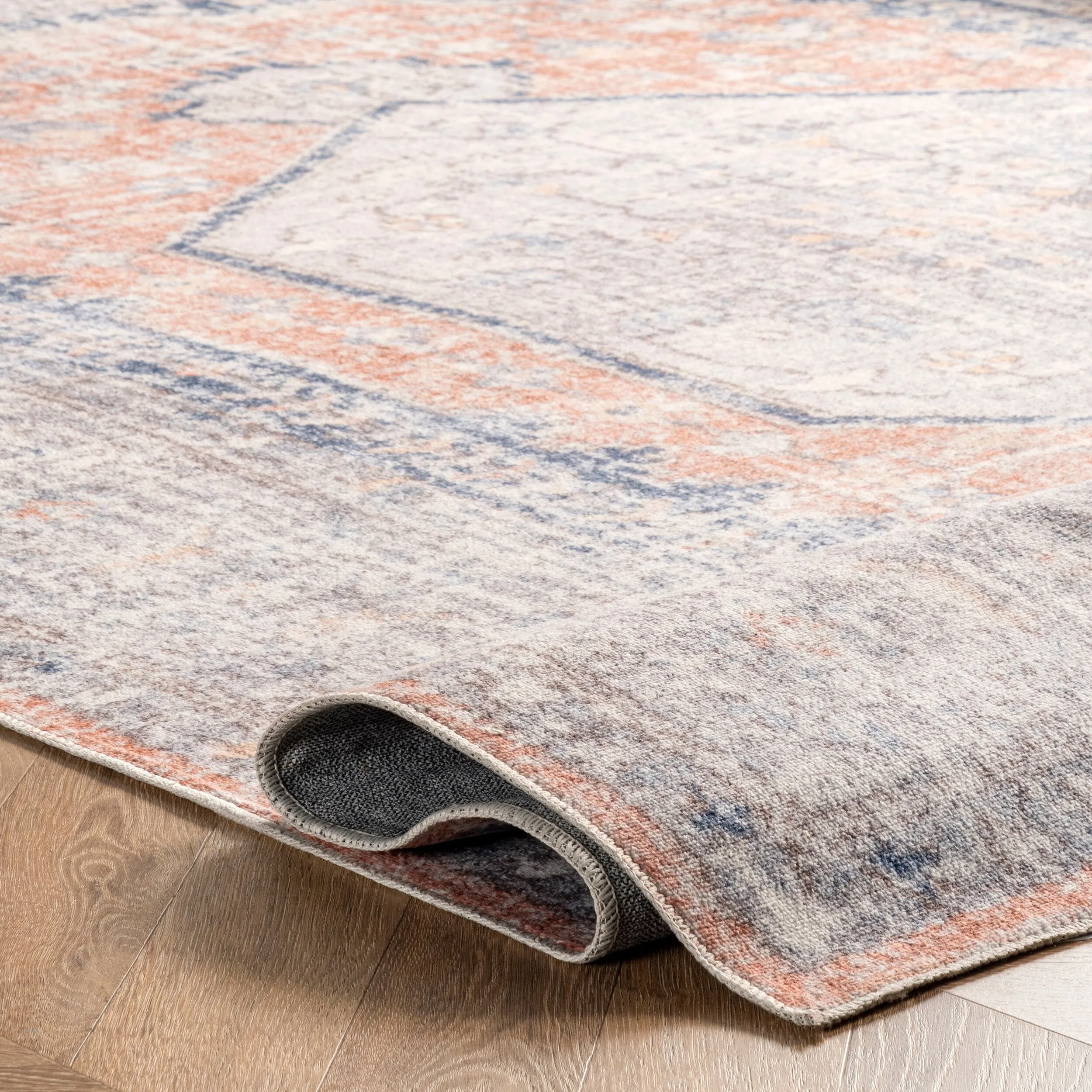 Nuloom Jacquie SpinClean Machine Washable Vintage Floral Area Rug