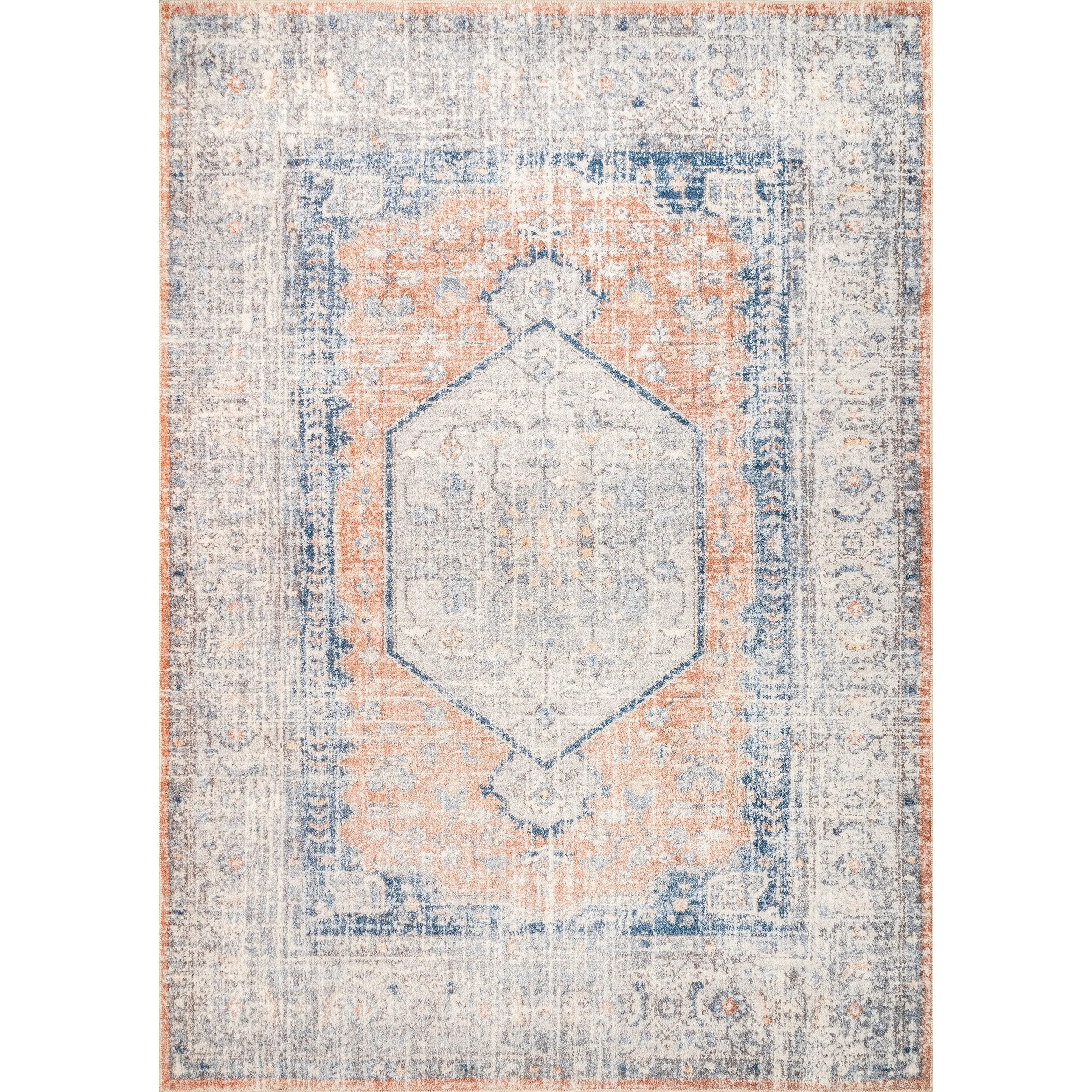 Nuloom Jacquie SpinClean Machine Washable Vintage Floral Area Rug