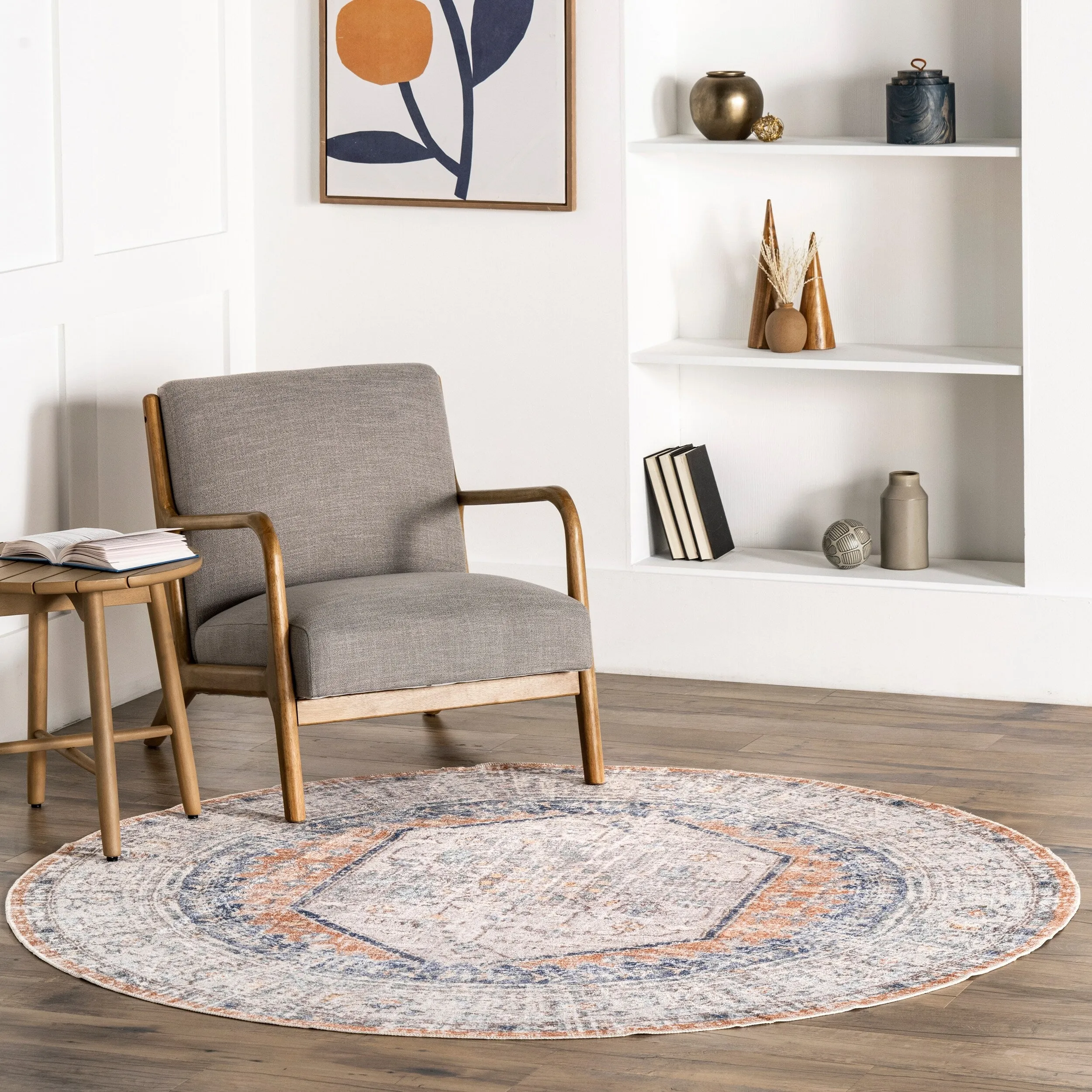 Nuloom Jacquie SpinClean Machine Washable Vintage Floral Area Rug