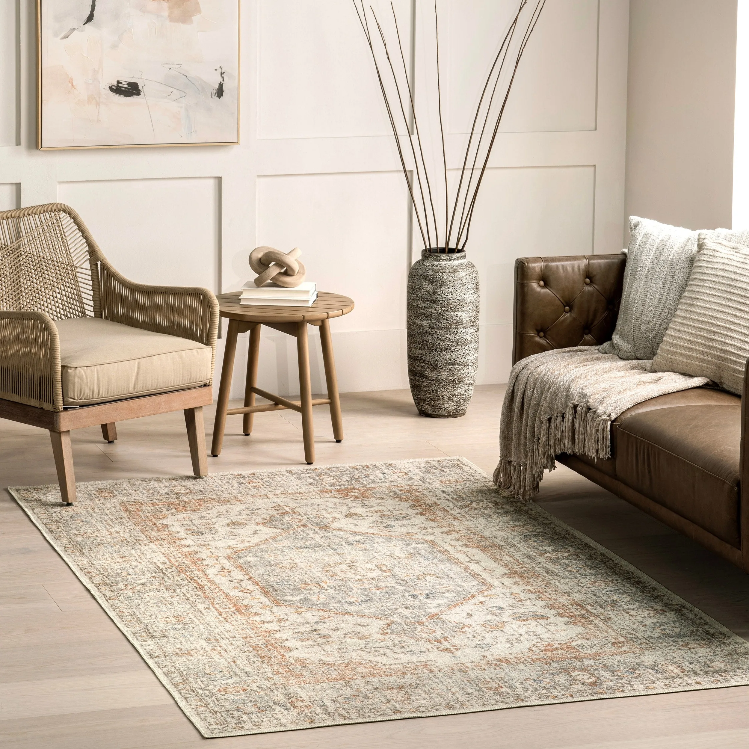 Nuloom Jacquie SpinClean Machine Washable Vintage Floral Area Rug