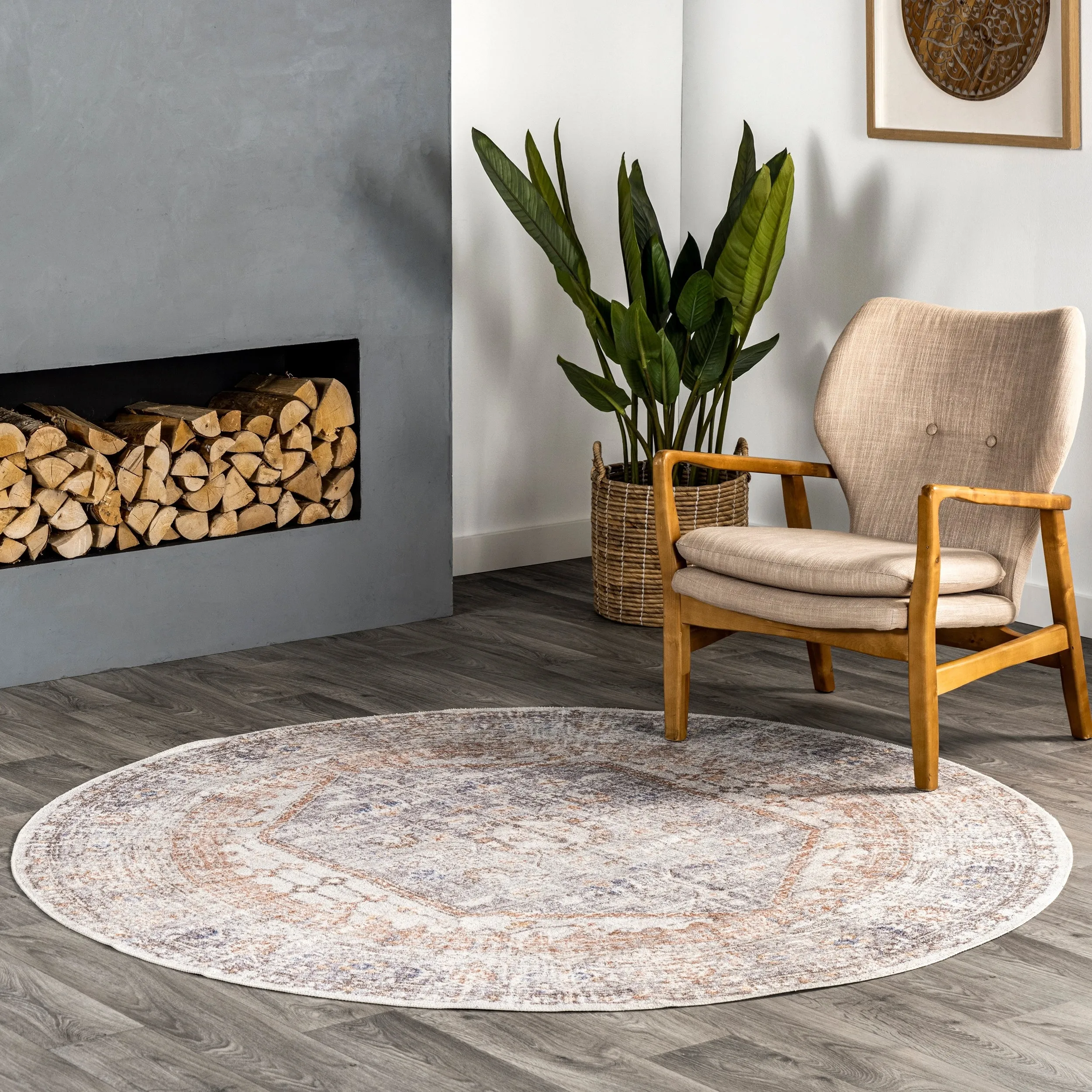 Nuloom Jacquie SpinClean Machine Washable Vintage Floral Area Rug