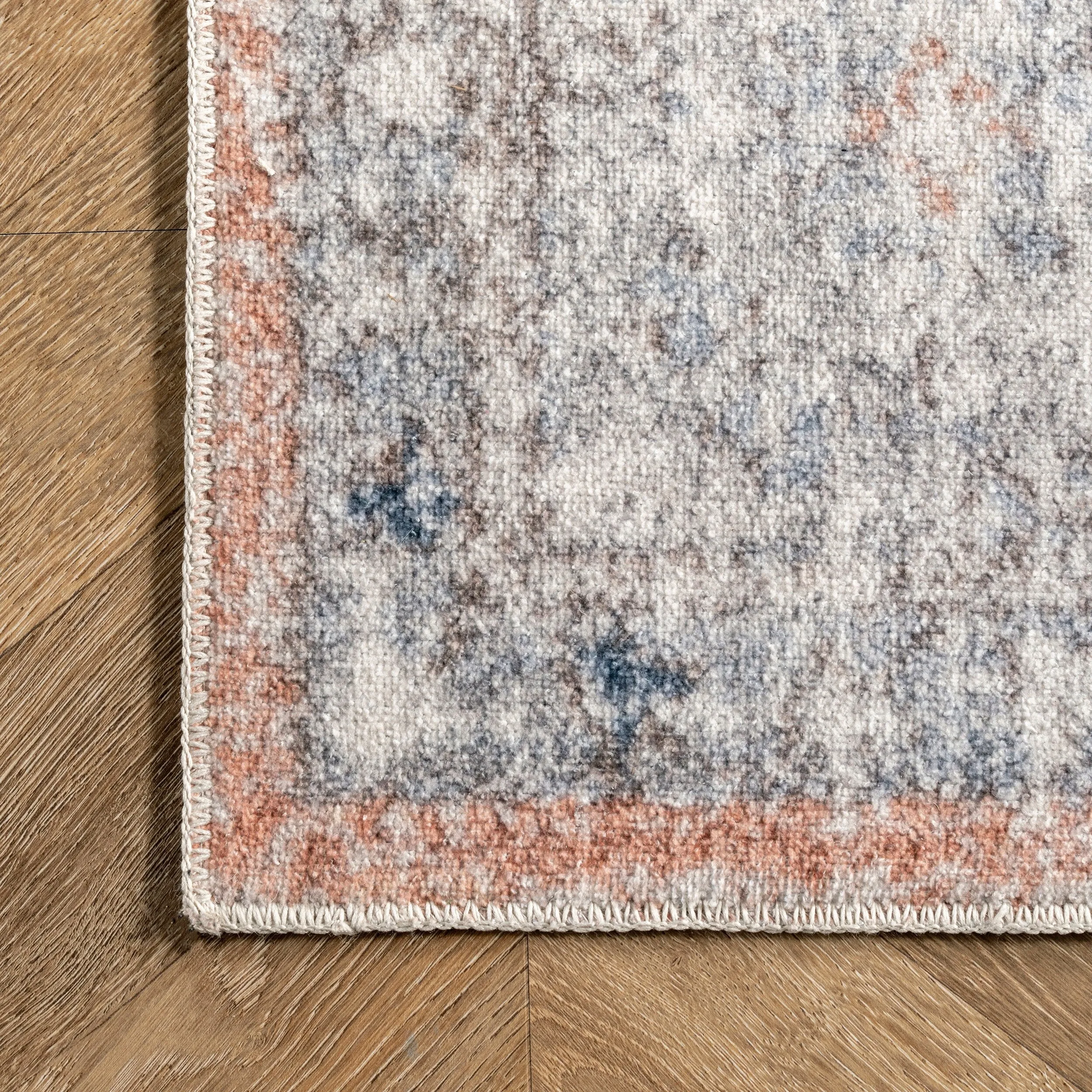 Nuloom Jacquie SpinClean Machine Washable Vintage Floral Area Rug