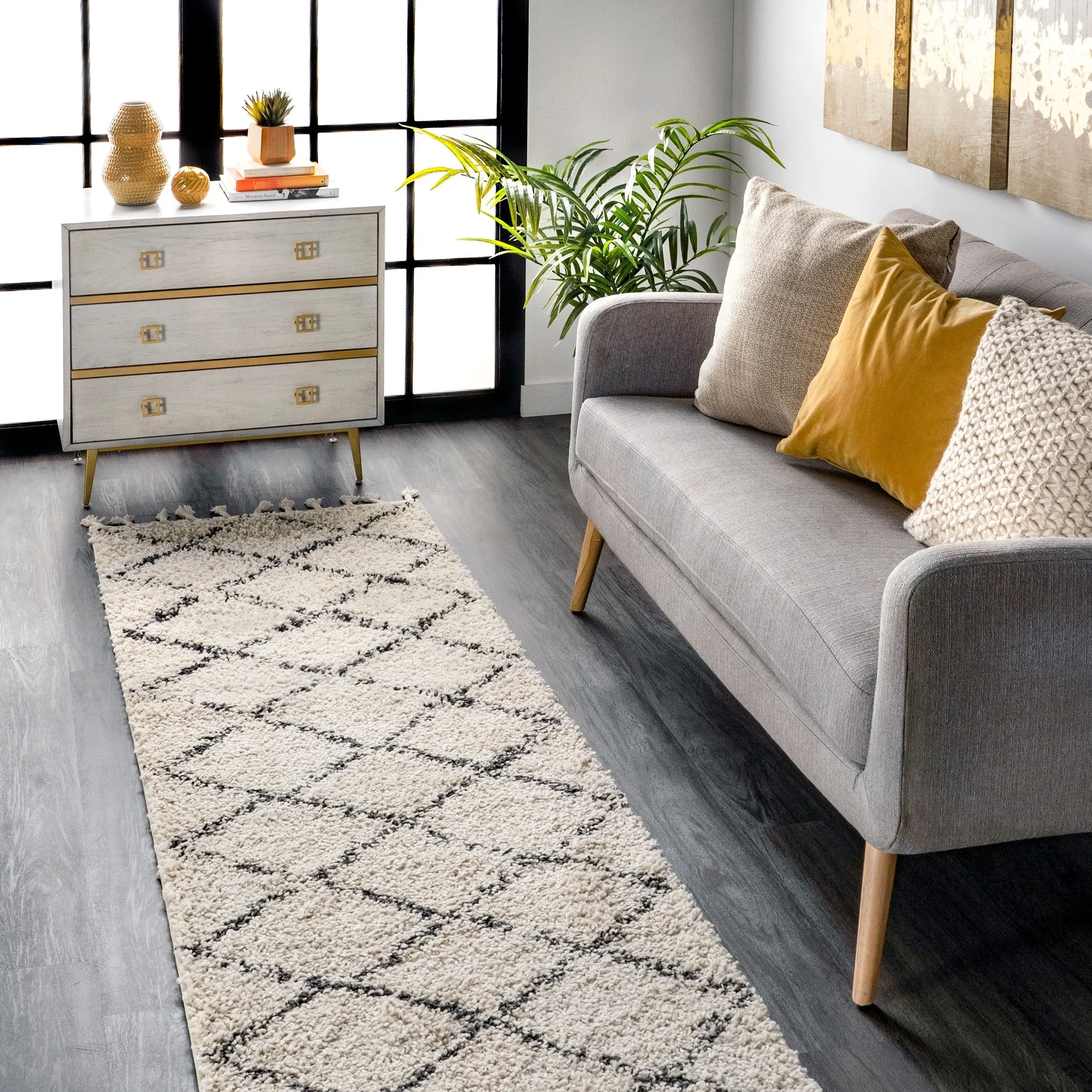 Nuloom Jessie Moroccan Lattice Tassel Area Rug