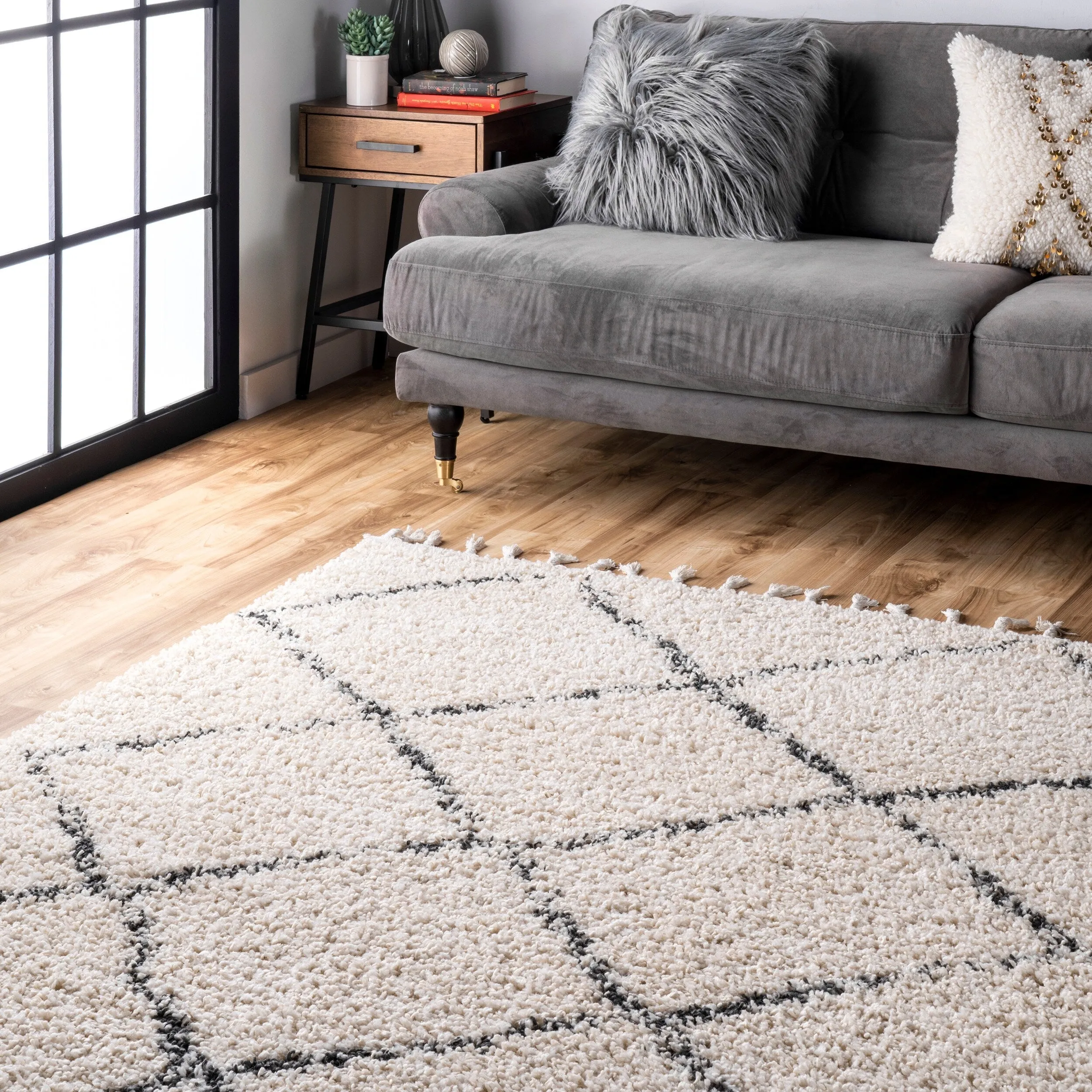 Nuloom Jessie Moroccan Lattice Tassel Area Rug