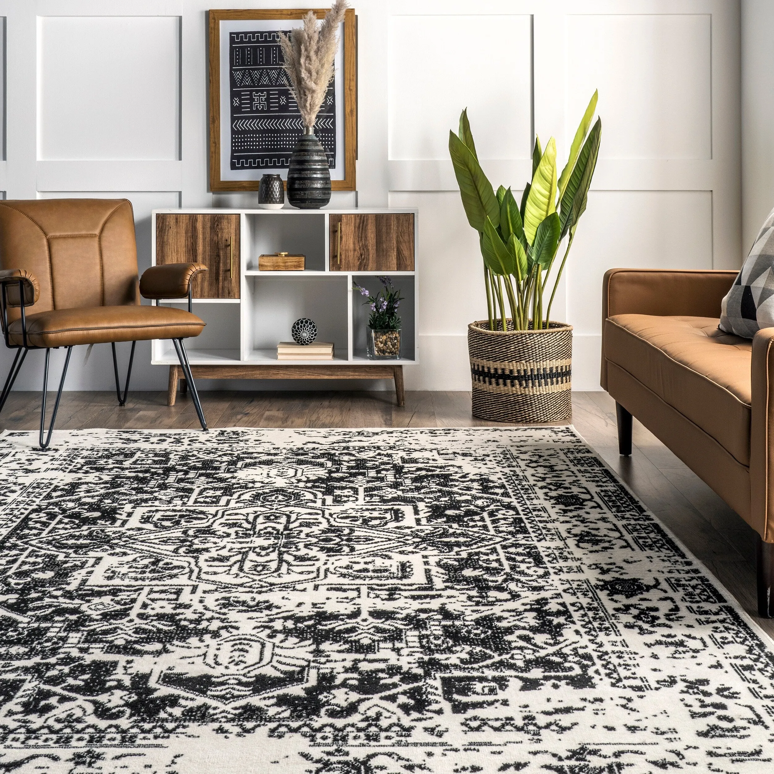 Nuloom Jordana Vintage Distressed Medallion Area Rug