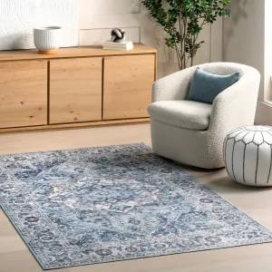 Nuloom Joslyn SpinClean Traditional Floral Machine Washable Area Rug