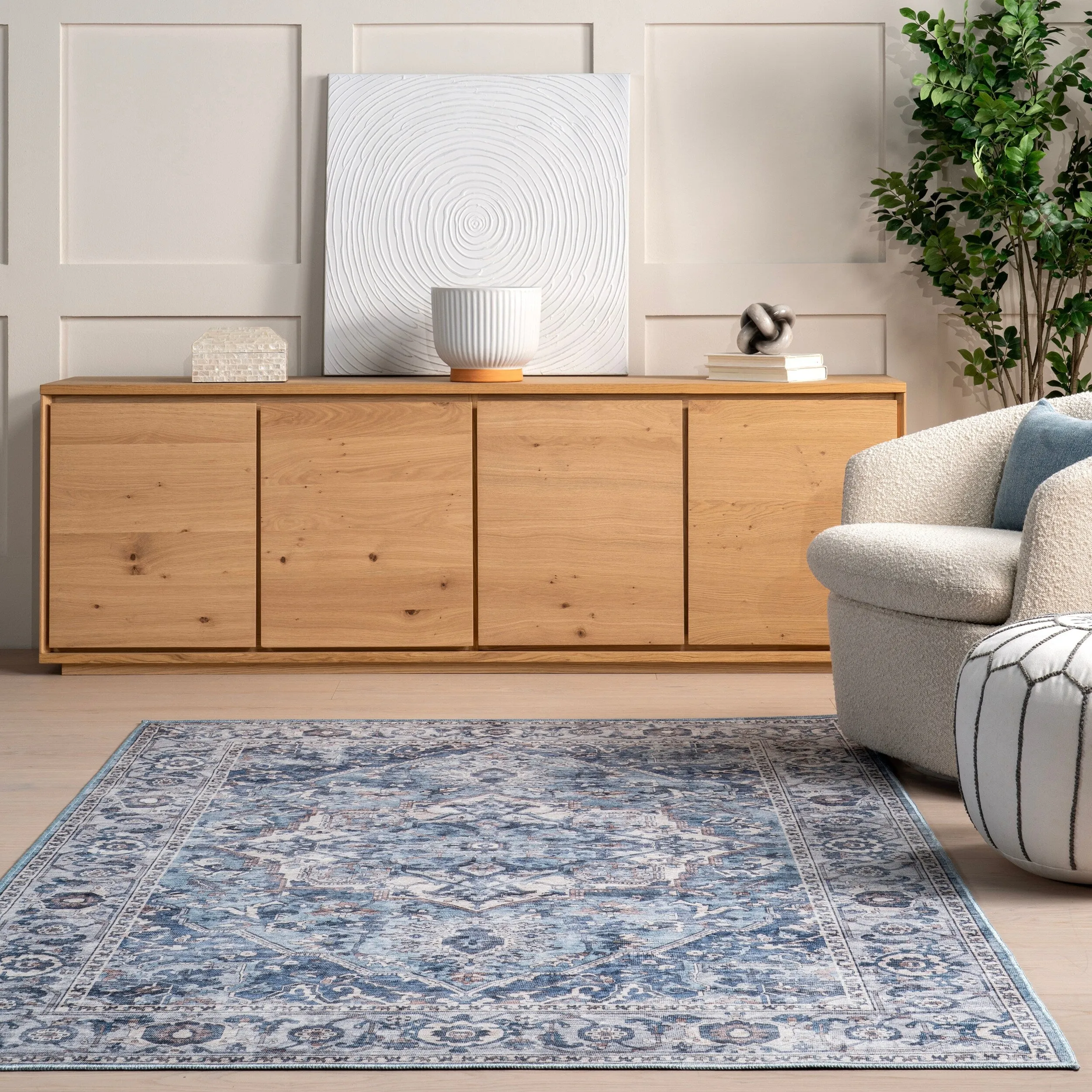 Nuloom Joslyn SpinClean Traditional Floral Machine Washable Area Rug