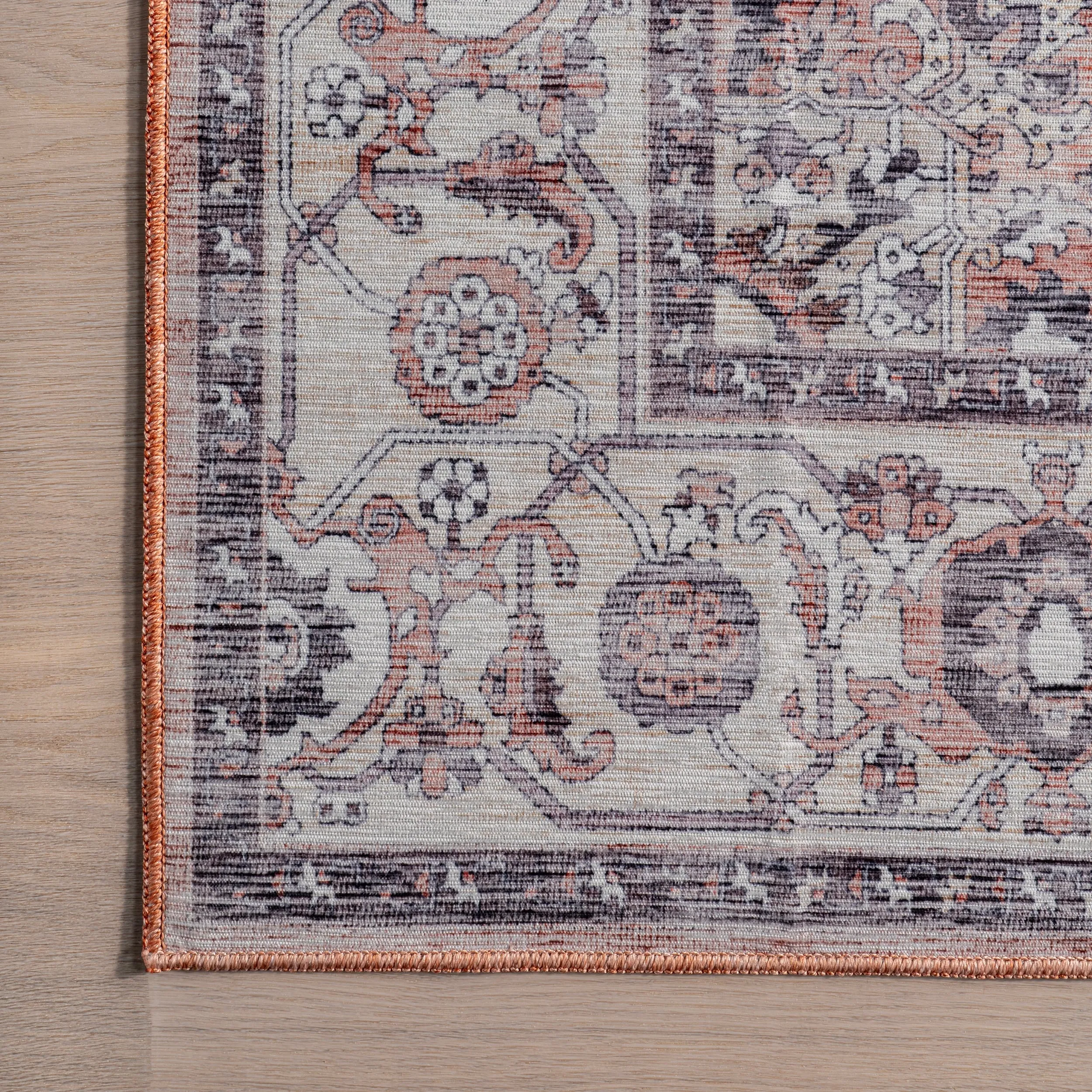 Nuloom Joslyn SpinClean Traditional Floral Machine Washable Area Rug