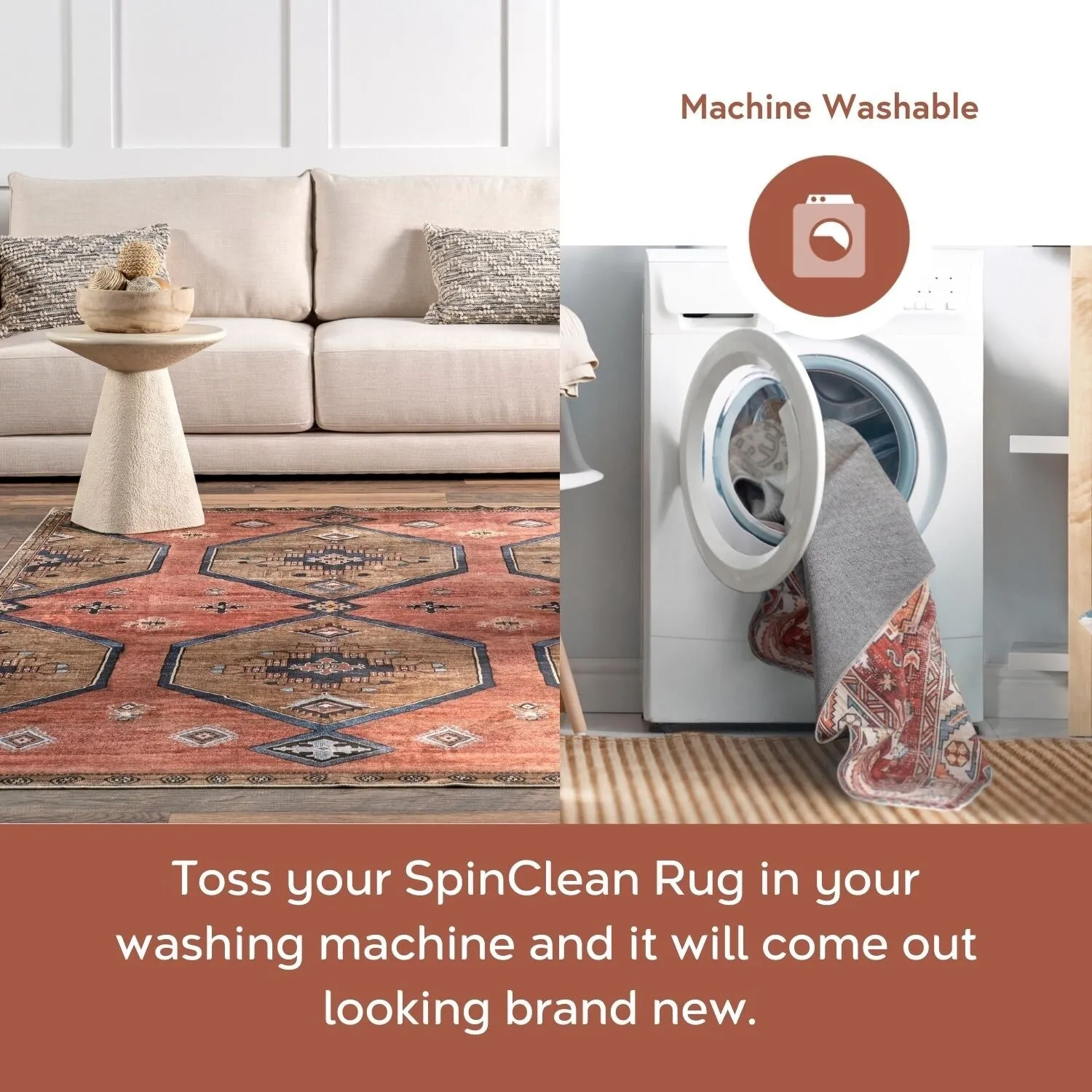 Nuloom Joslyn SpinClean Traditional Floral Machine Washable Area Rug