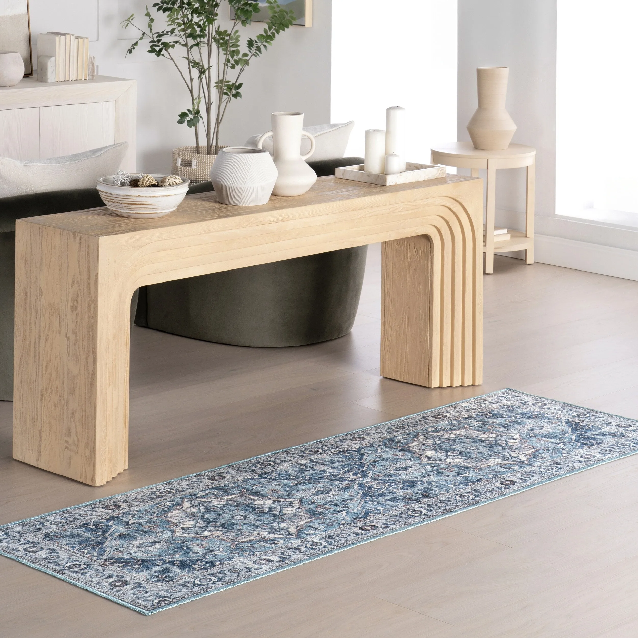 Nuloom Joslyn SpinClean Traditional Floral Machine Washable Area Rug