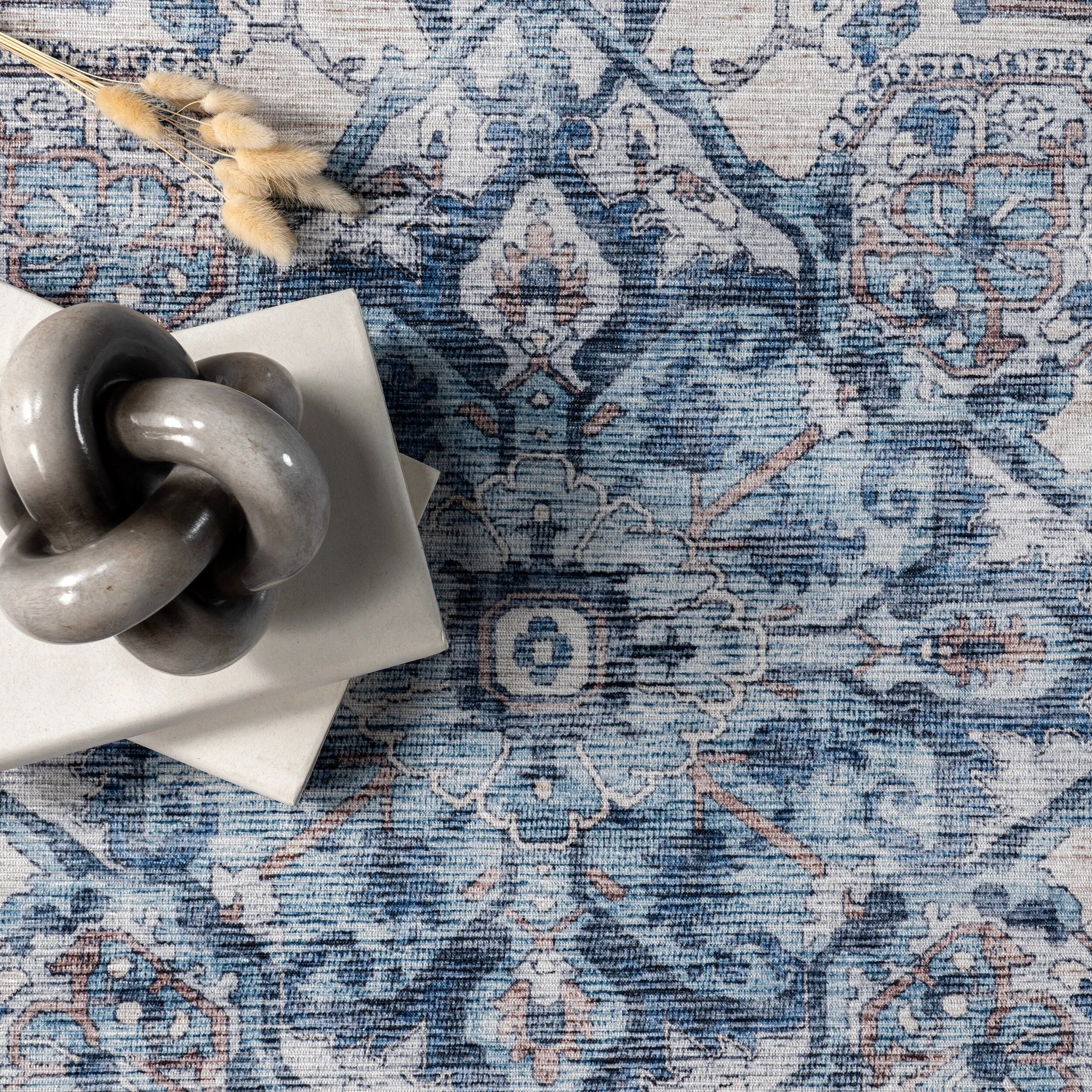 Nuloom Joslyn SpinClean Traditional Floral Machine Washable Area Rug