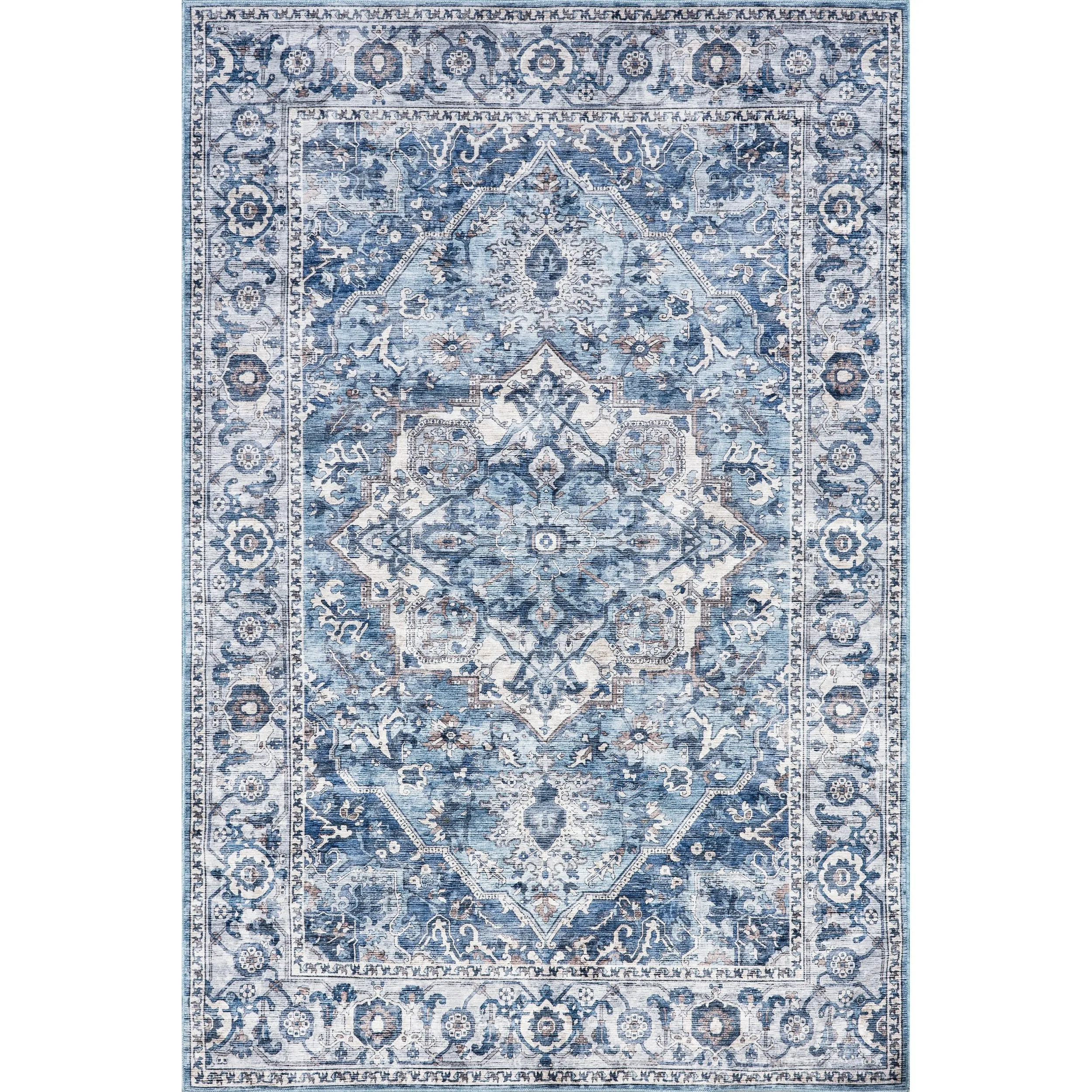 Nuloom Joslyn SpinClean Traditional Floral Machine Washable Area Rug