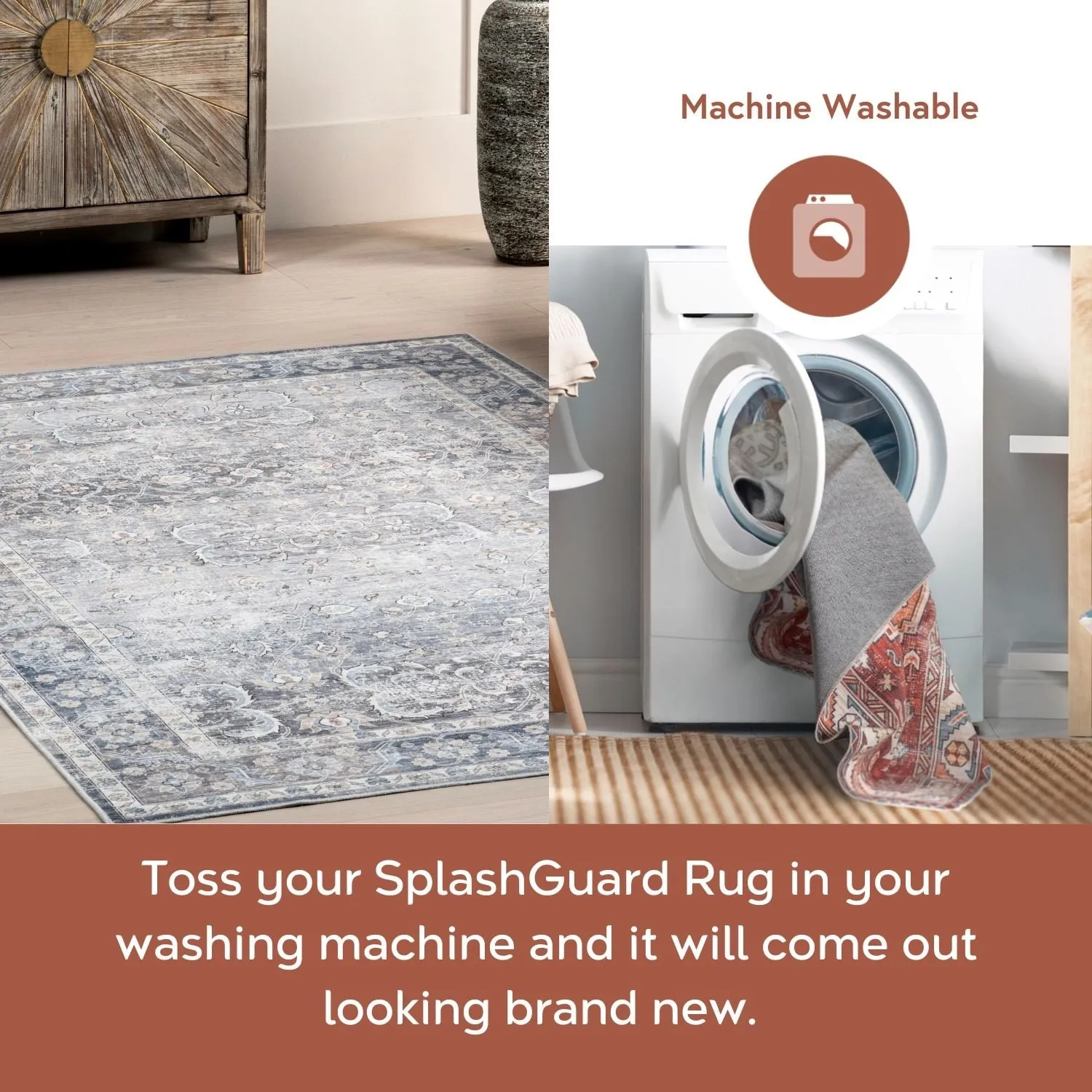Nuloom Juni Southwestern SplashGuard Machine Washable Area Rug