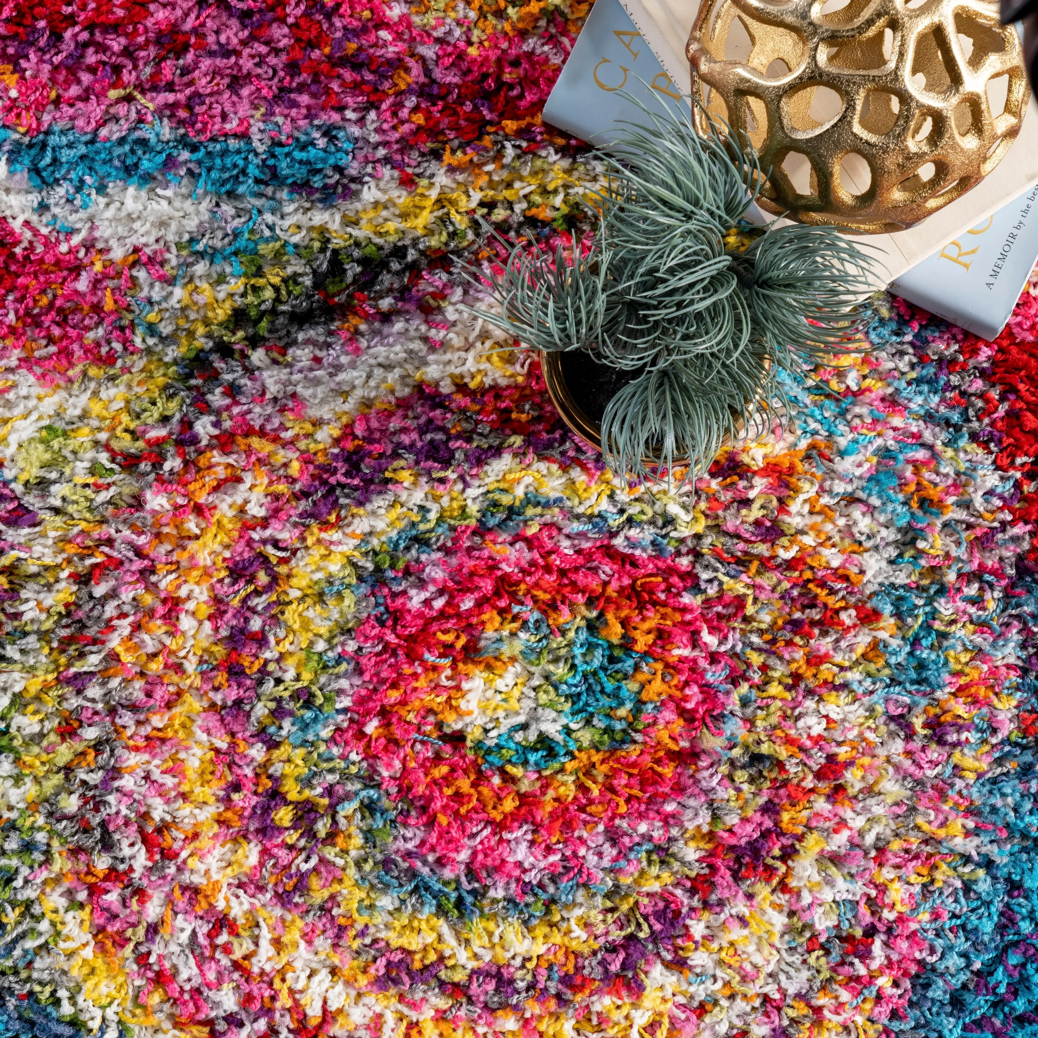 Nuloom Kindra Bohemian Circles Shag Area Rug