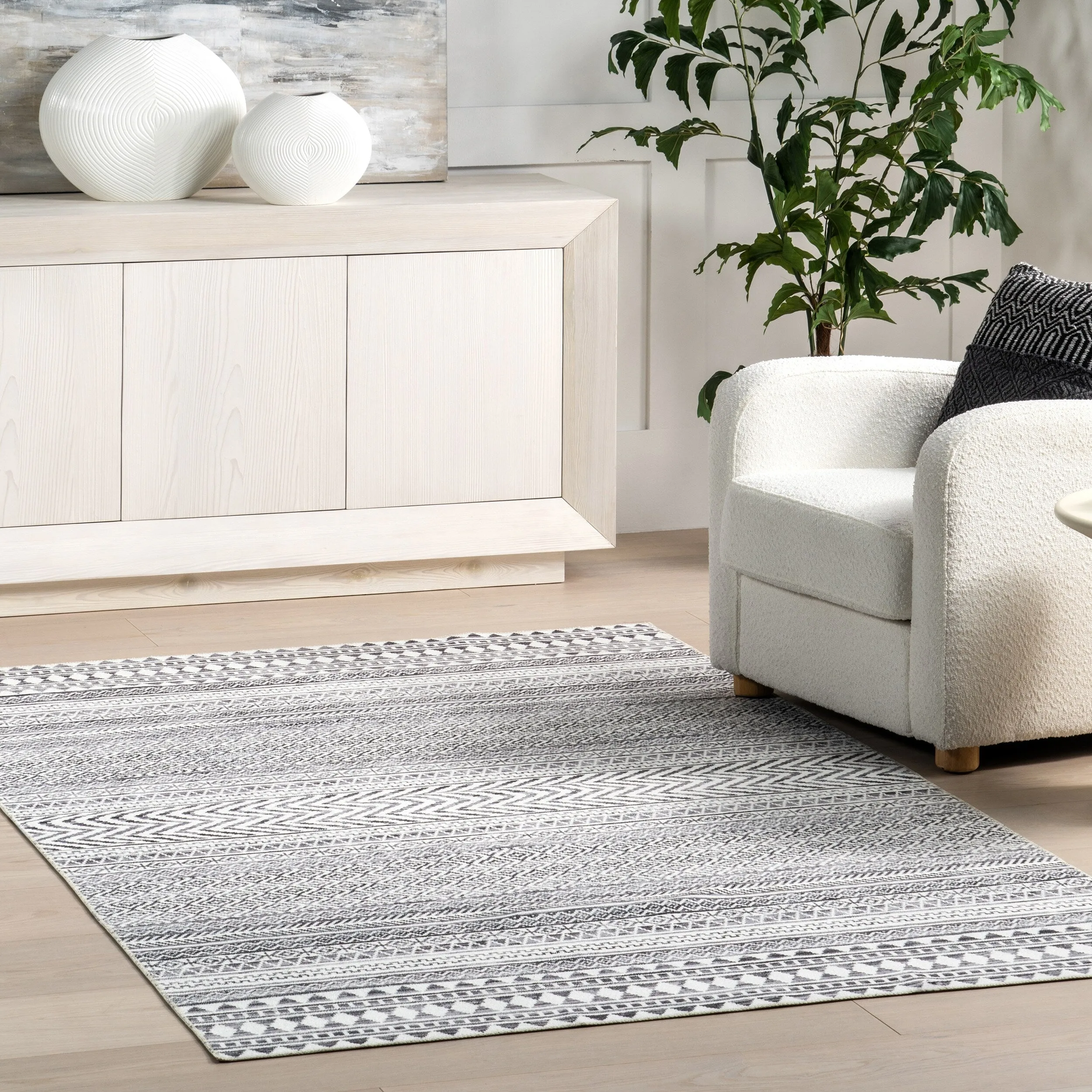 Nuloom Kira SpinClean Machine Washable Tribal Geometric Area Rug