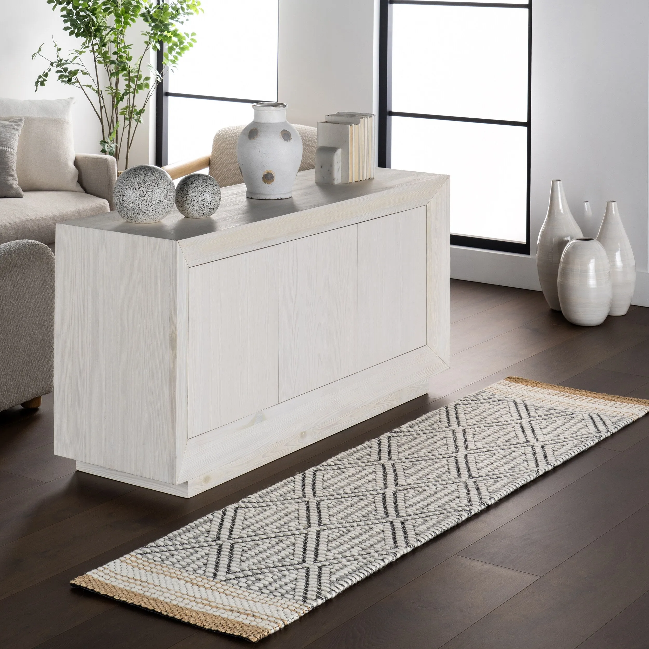 Nuloom Laura Bohemian Trellis Wool and Jute Area Rug