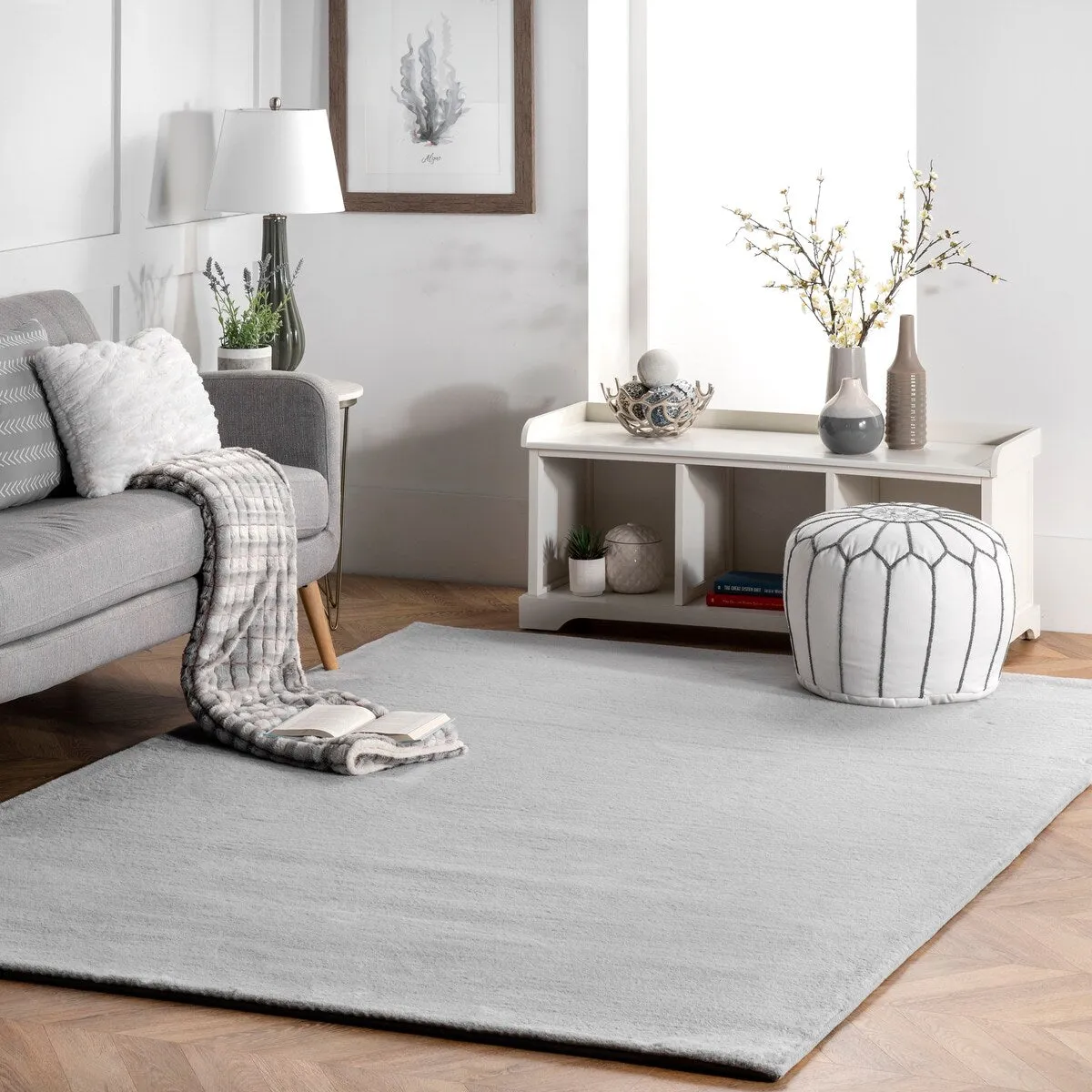 Nuloom Layne Soft Silky Faux Rabbit Fur Area Rug