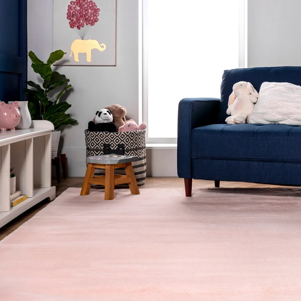 Nuloom Layne Soft Silky Faux Rabbit Fur Area Rug