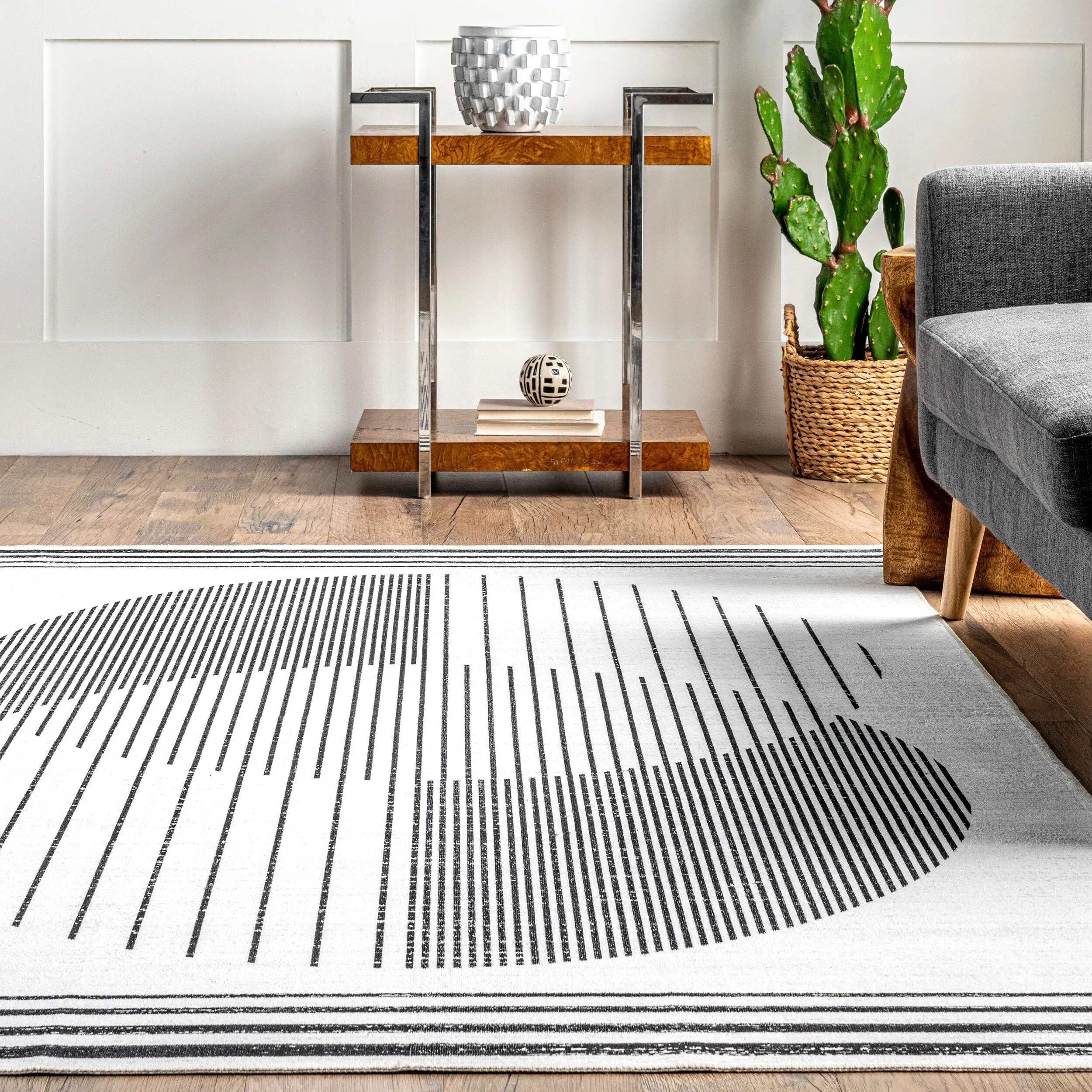 Nuloom Leah SpinClean Machine Washable Geometric Moon Phase Area Rug