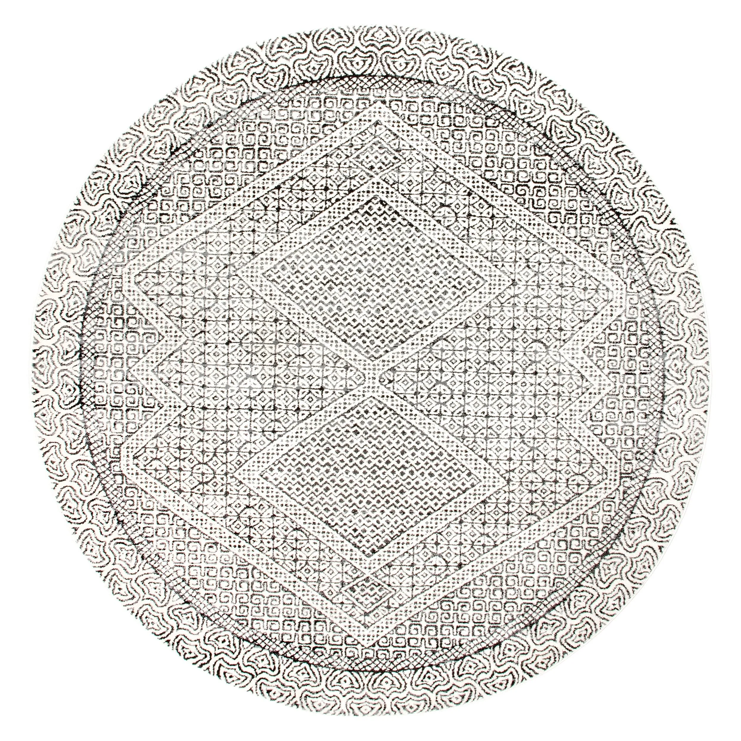 Nuloom Light Grey Aztec Print Area Rug