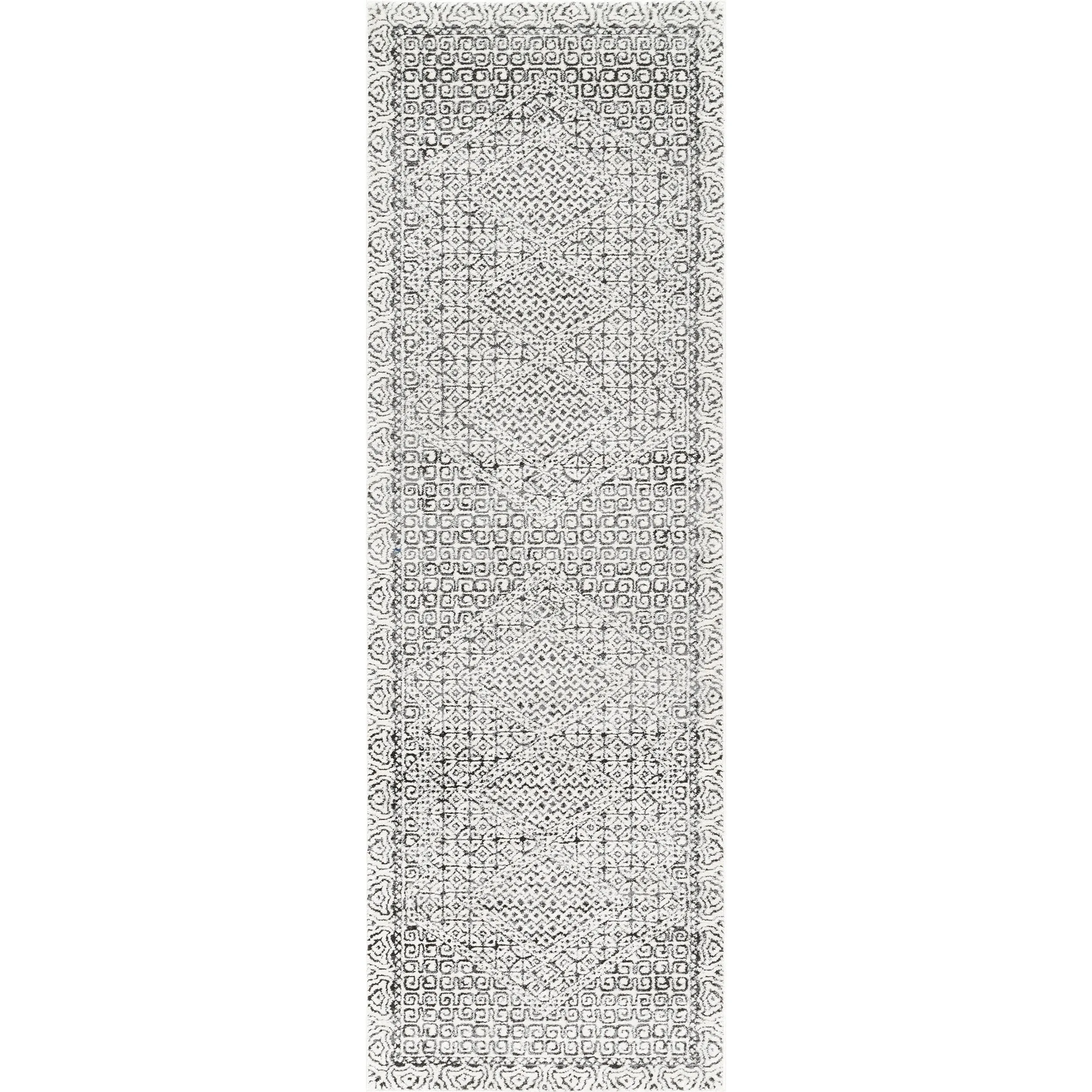 Nuloom Light Grey Aztec Print Area Rug