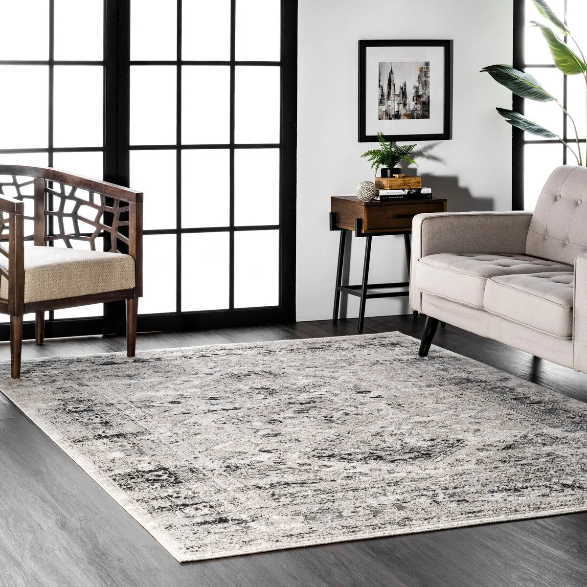 Nuloom Madisson Vintage Faded Medallion Area Rug