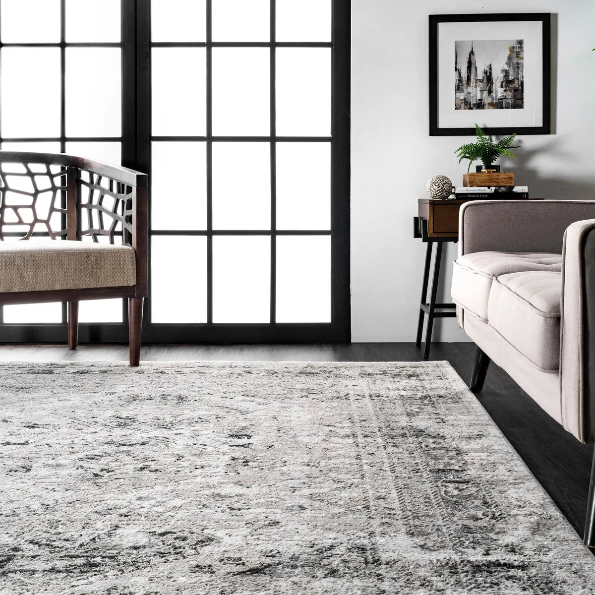 Nuloom Madisson Vintage Faded Medallion Area Rug