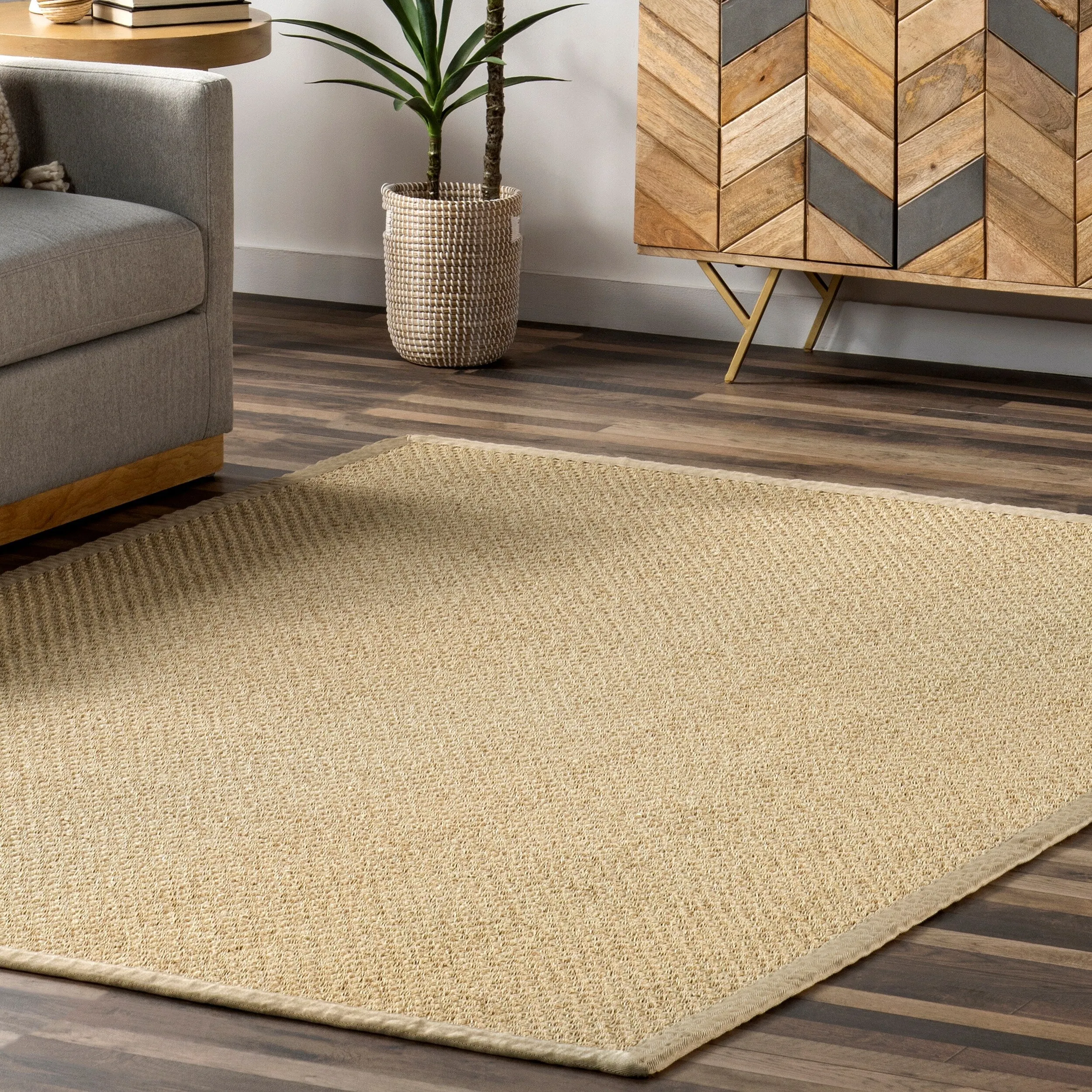 Nuloom Meena Faux Seagrass Bordered Indoor/Outdoor Area Rug