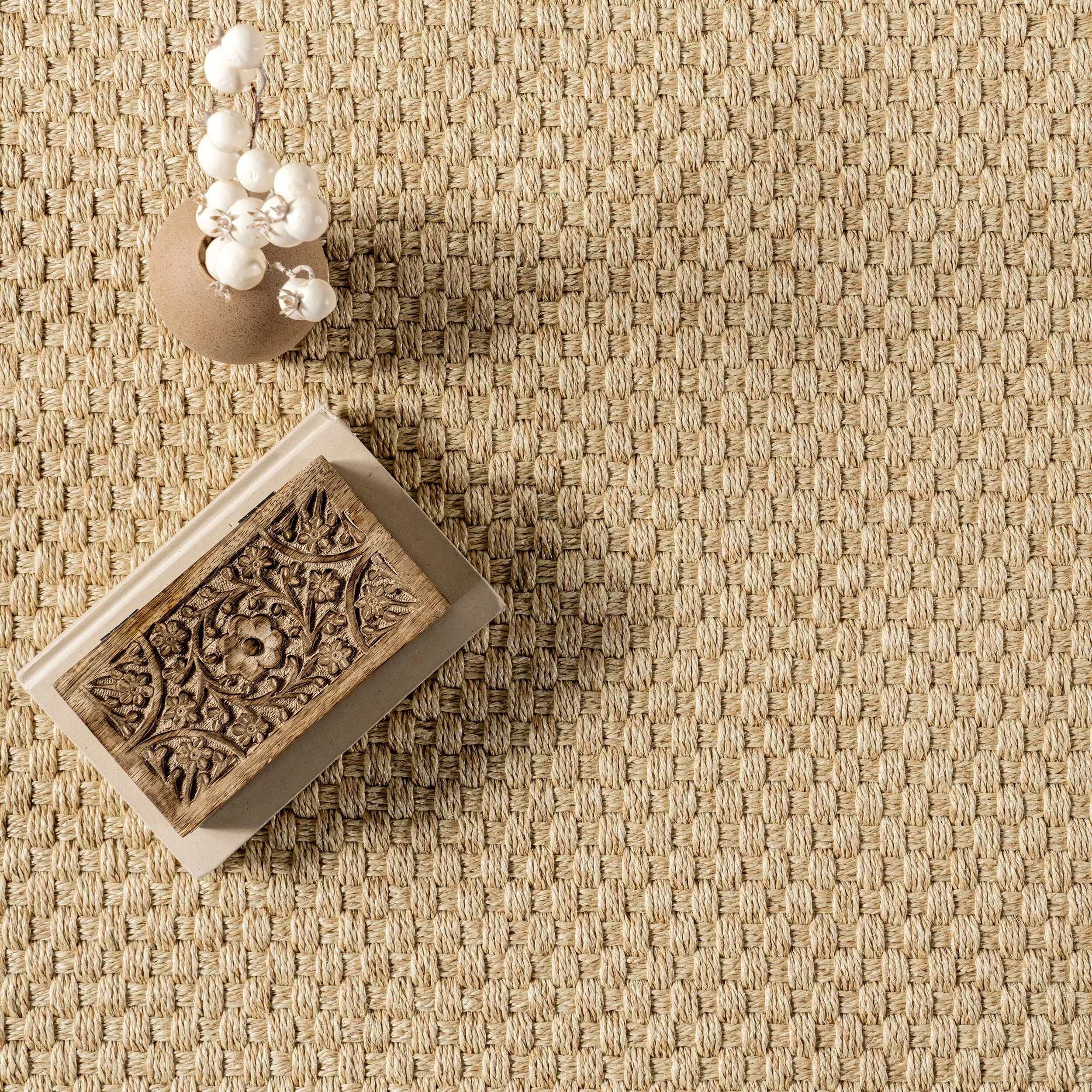 Nuloom Meena Faux Seagrass Bordered Indoor/Outdoor Area Rug