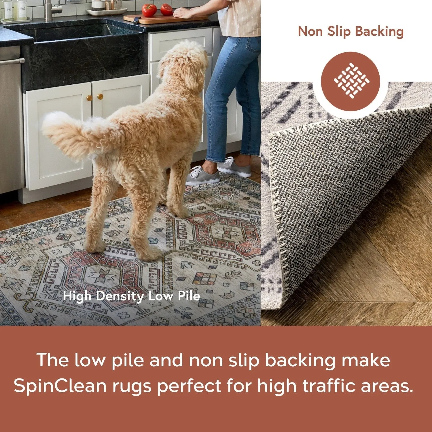 Nuloom Mia SpinClean Machine Washable Geometric Medallion Area Rug