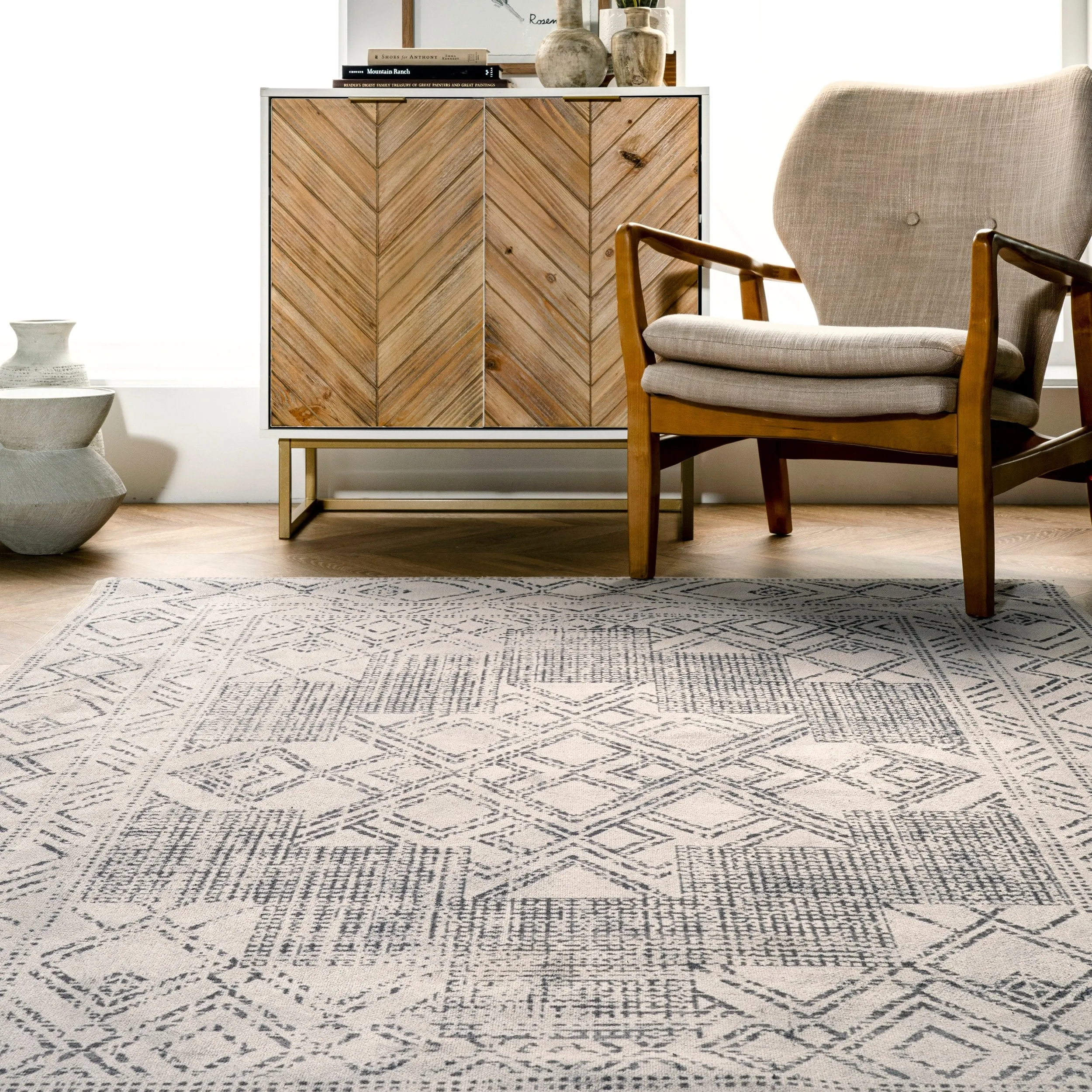 Nuloom Mia SpinClean Machine Washable Geometric Medallion Area Rug